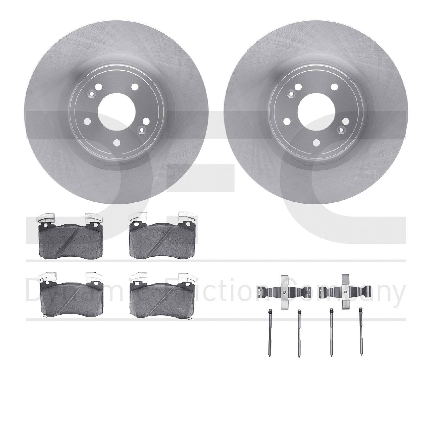 DYN 6512-21190 DFC Brake Rotor with 5000 Brake Pads and Hardware Kit