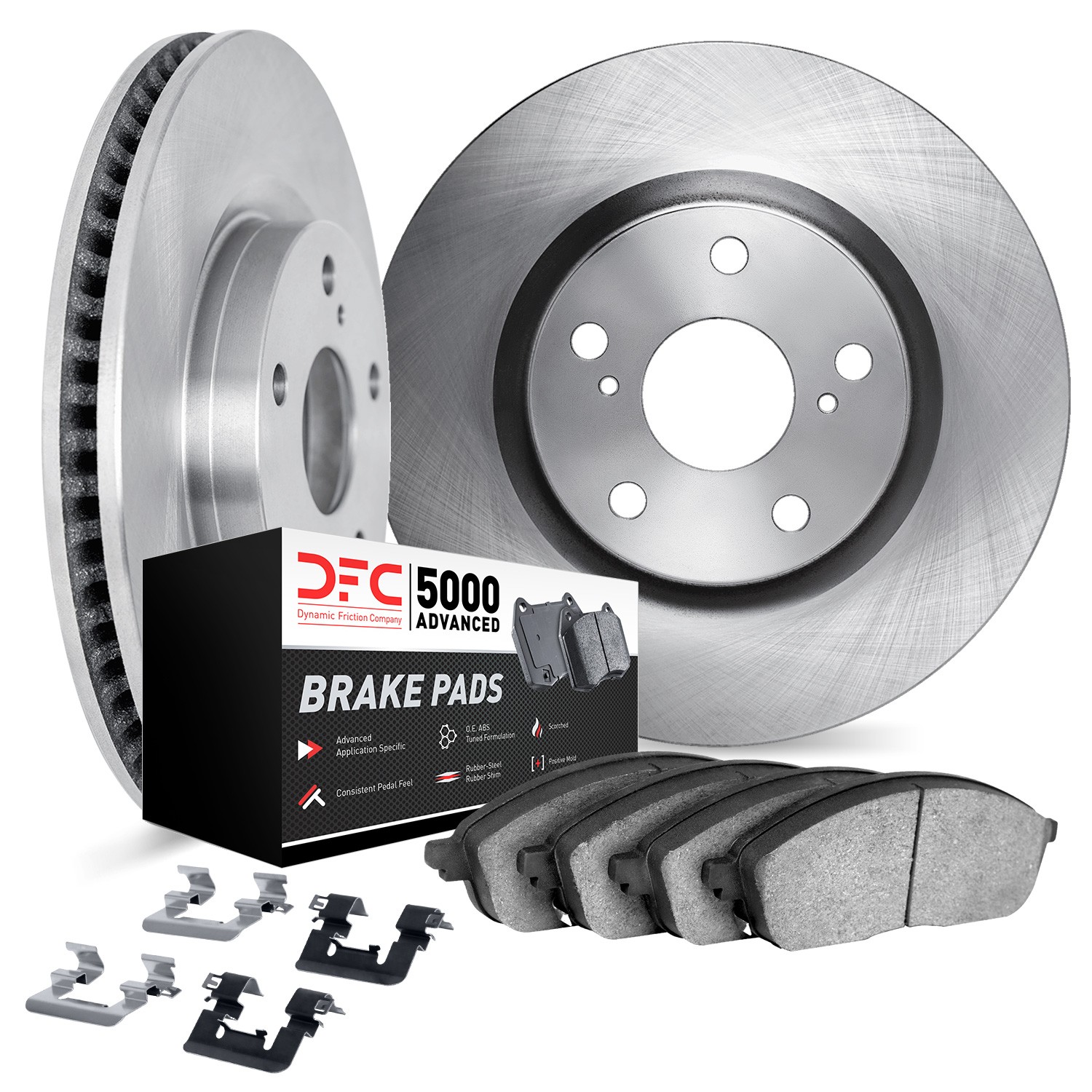 DYN 6512-21205 DFC Brake Rotor with 5000 Brake Pads and Hardware Kit