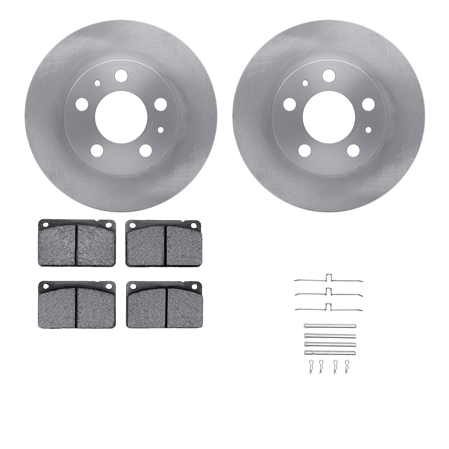 DYN 6512-27107 DFC Brake Rotor with 5000 Brake Pads and Hardware Kit