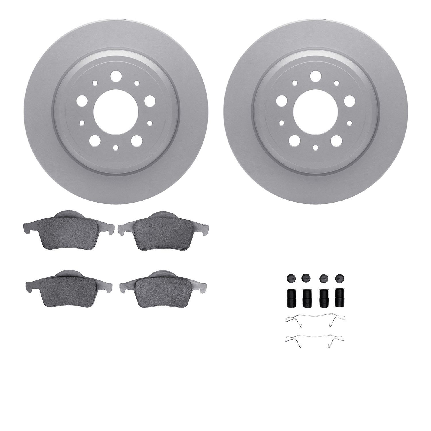 DYN-6512-27199 DFC Brake Rotor with 5000 Brake Pads and Hardware Kit