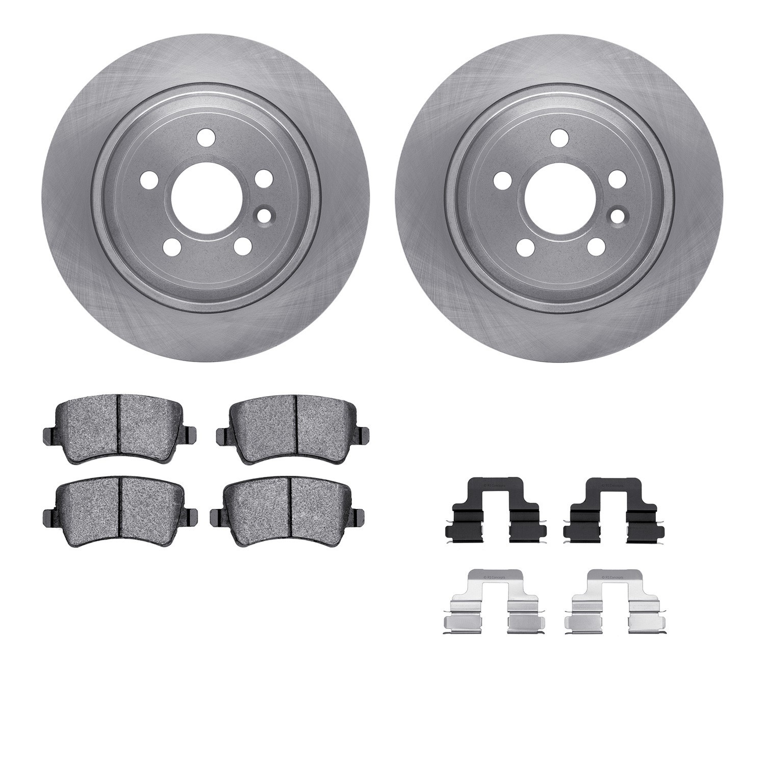 DYN-6512-27244 DFC Brake Rotor with 5000 Brake Pads and Hardware Kit