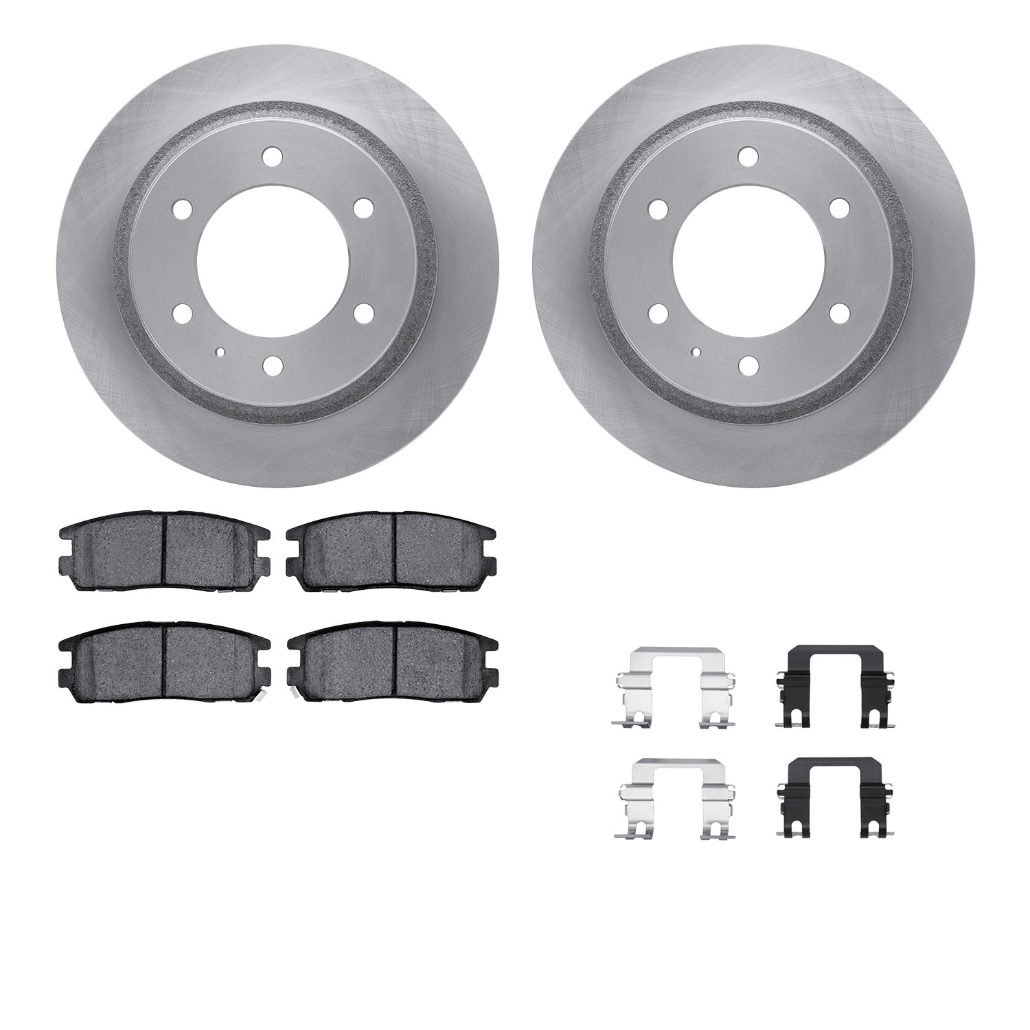 DYN 6512-37042 DFC Brake Rotor with 5000 Brake Pads and Hardware Kit