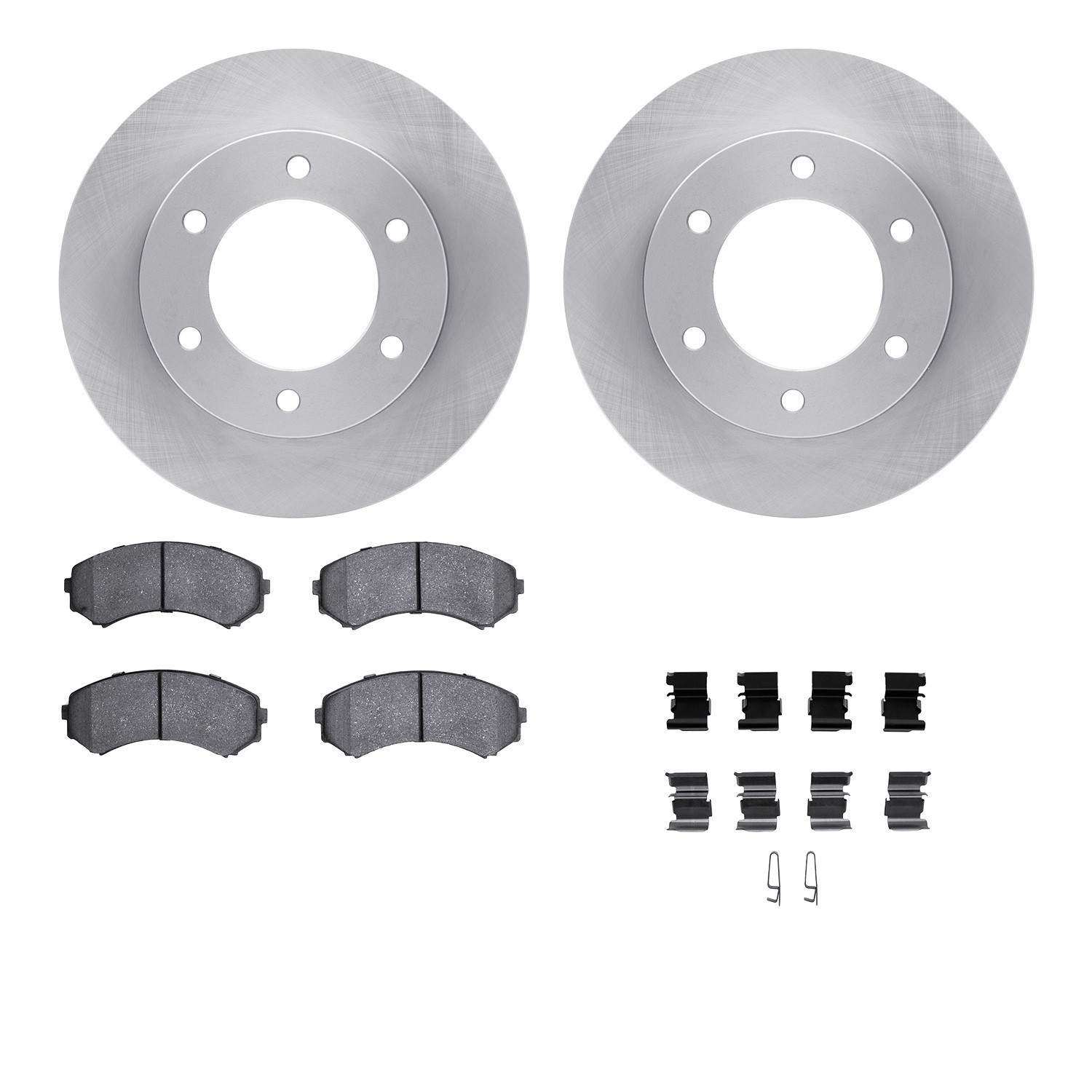 DYN 6512-37046 DFC Brake Rotor with 5000 Brake Pads and Hardware Kit