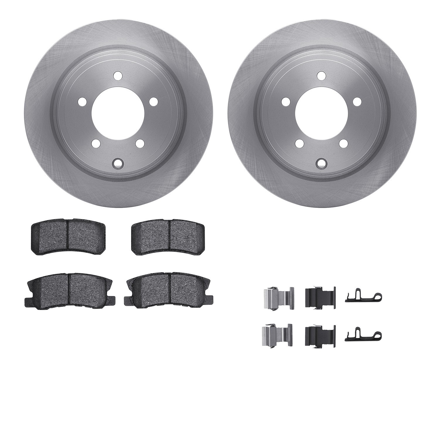 DYN 6512-39158 DFC Brake Rotor with 5000 Brake Pads and Hardware Kit
