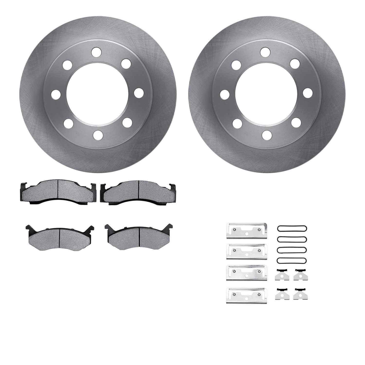 DYN 6512-40318 DFC Brake Rotor with 5000 Brake Pads and Hardware Kit