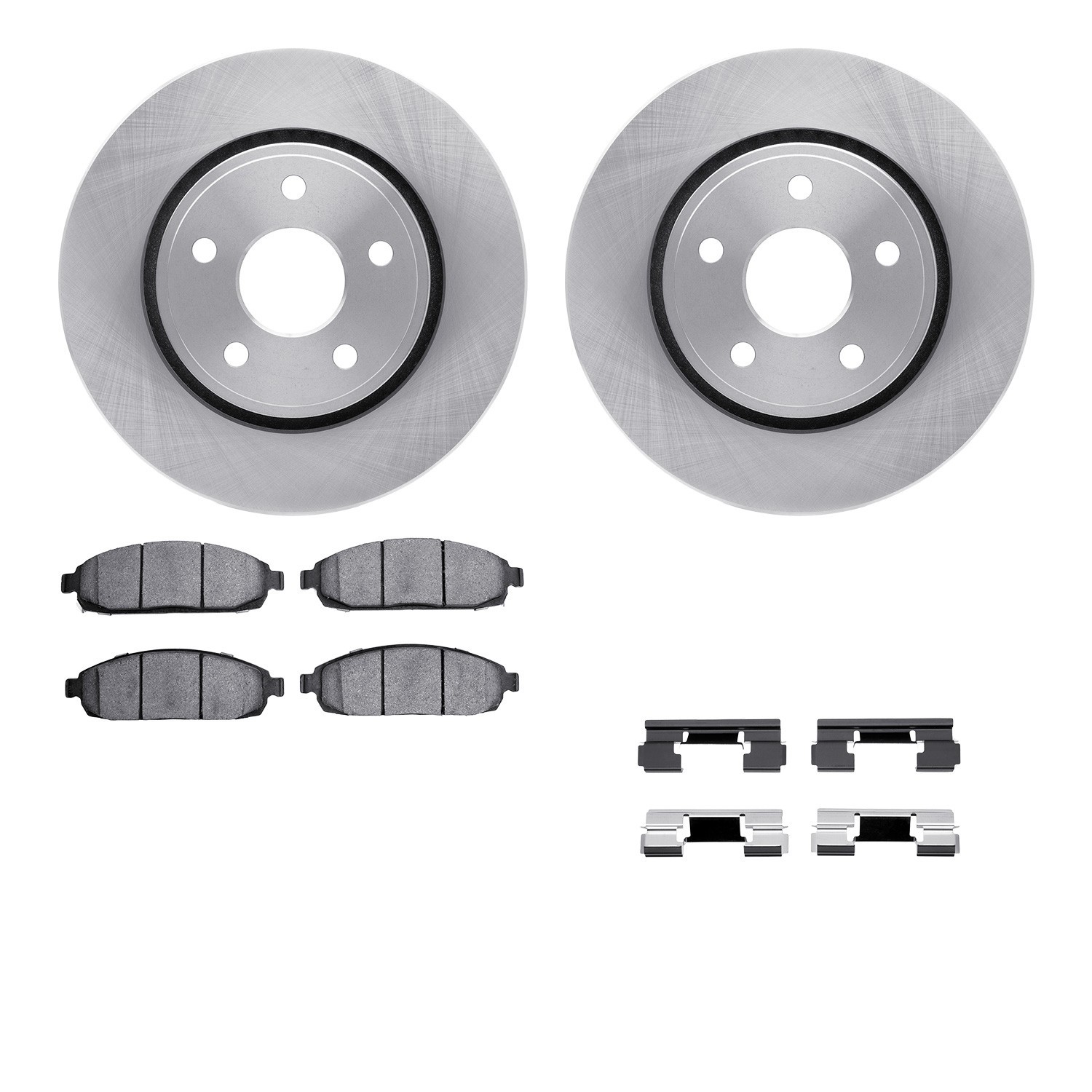 DYN 6512-42043 DFC Brake Rotor with 5000 Brake Pads and Hardware Kit