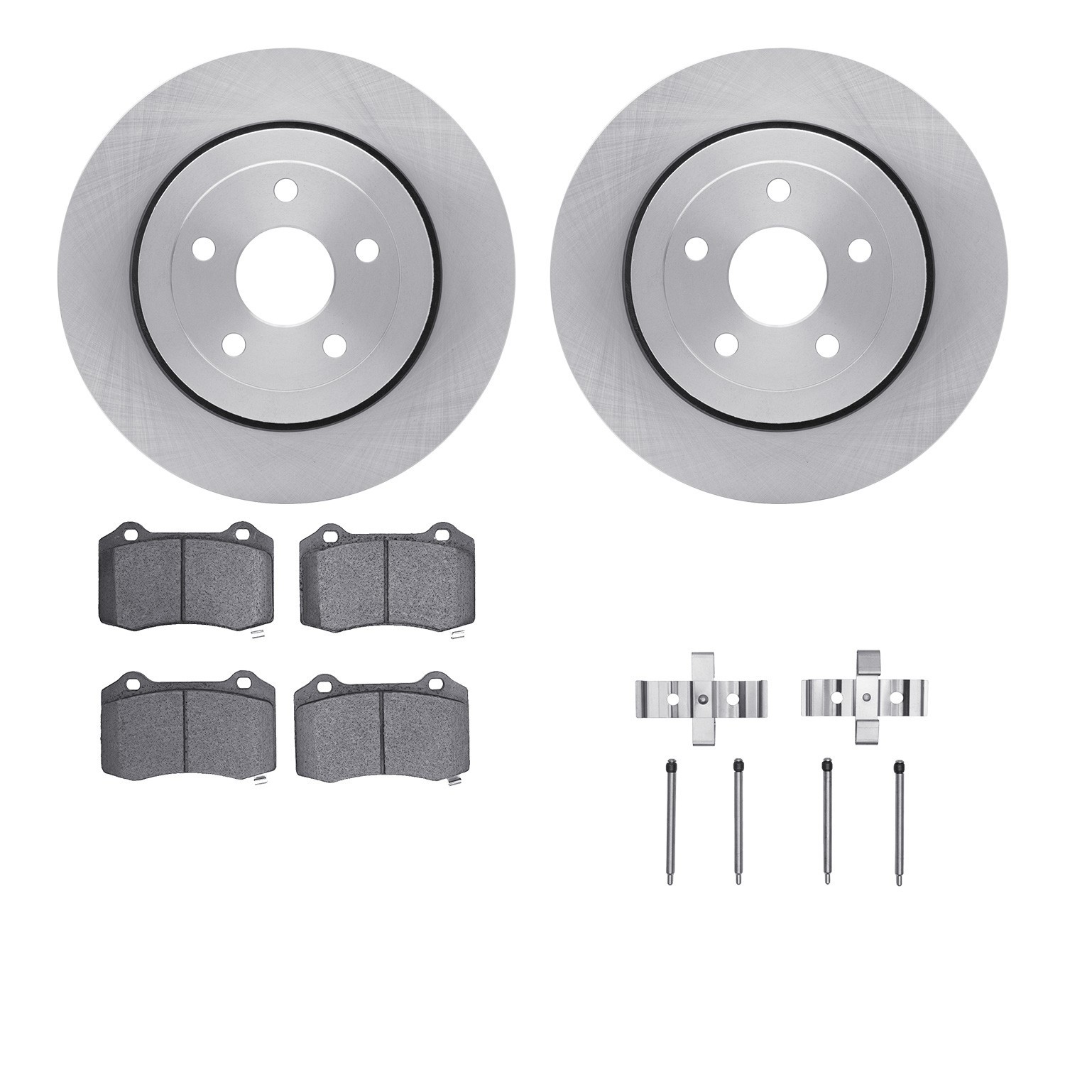 DYN 6512-42053 DFC Brake Rotor with 5000 Brake Pads and Hardware Kit