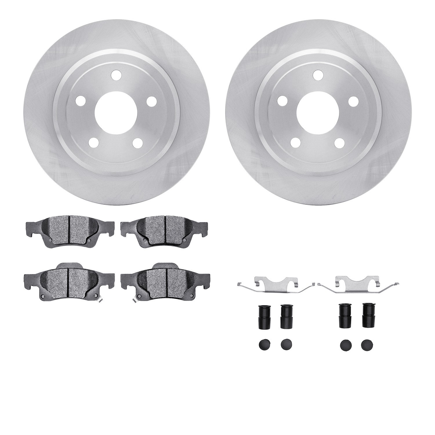DYN 6512-42058 DFC Brake Rotor with 5000 Brake Pads and Hardware Kit