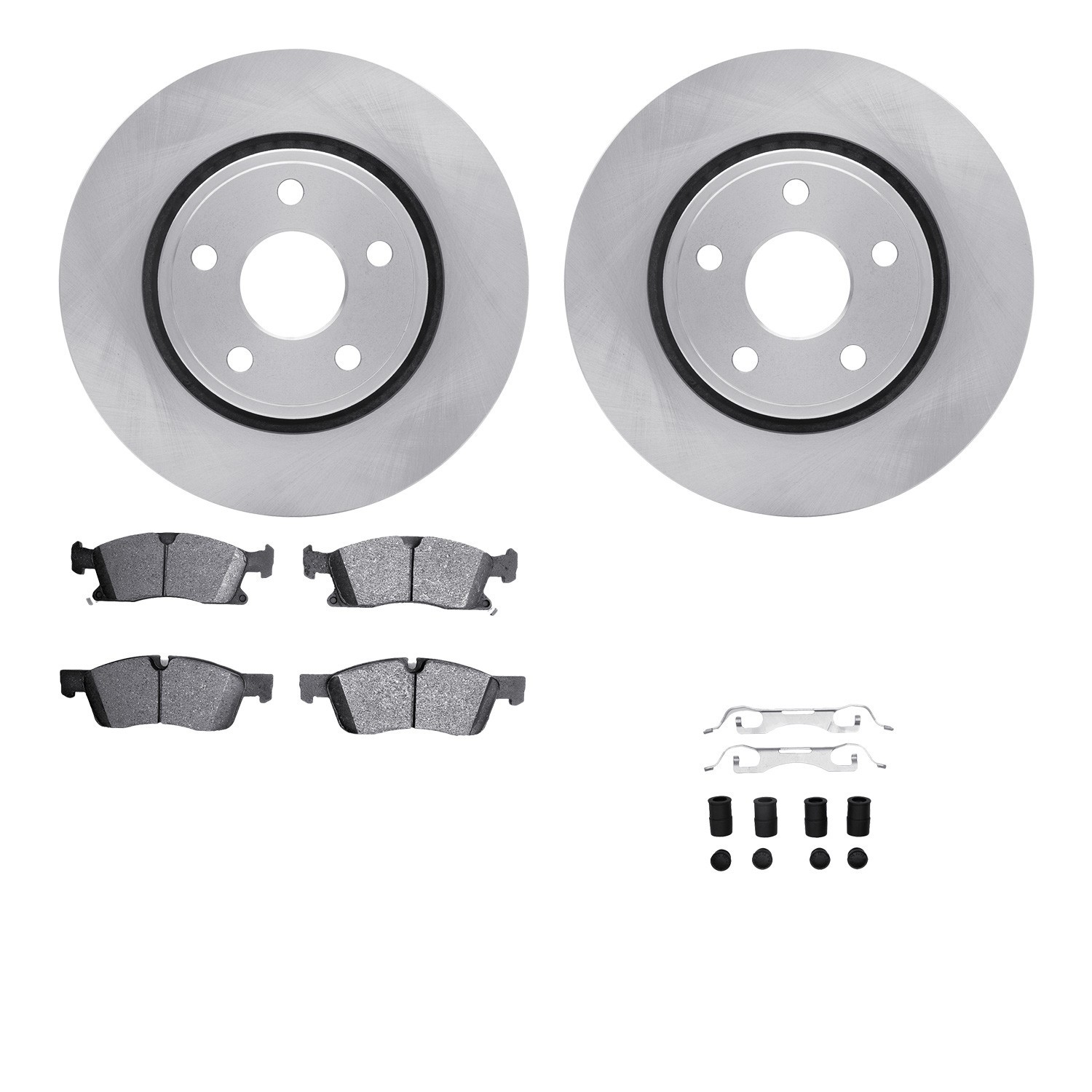DYN 6512-42064 DFC Brake Rotor with 5000 Brake Pads and Hardware Kit