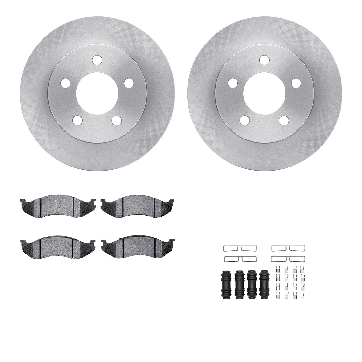 DYN 6512-42163 DFC Brake Rotor with 5000 Brake Pads and Hardware Kit