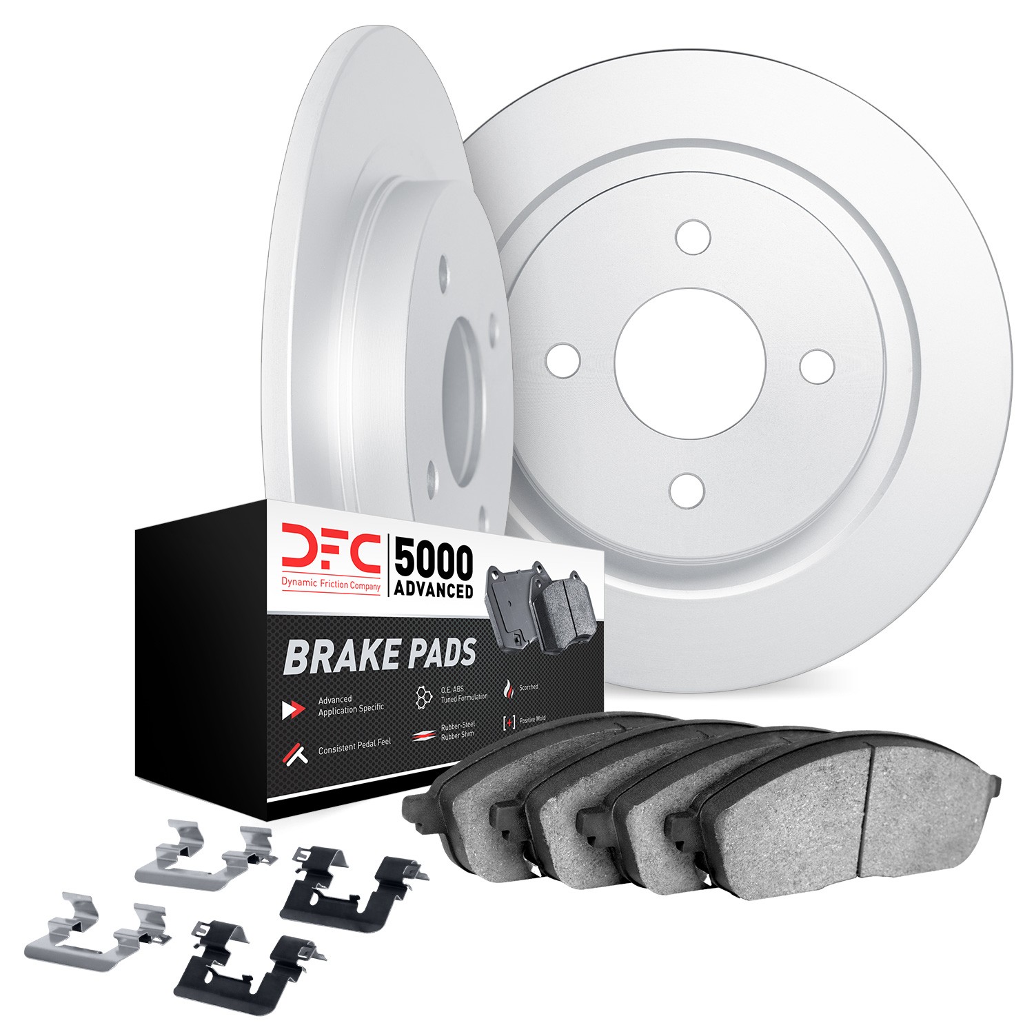 DYN 6512-43004 DFC Brake Rotor with 5000 Brake Pads and Hardware Kit
