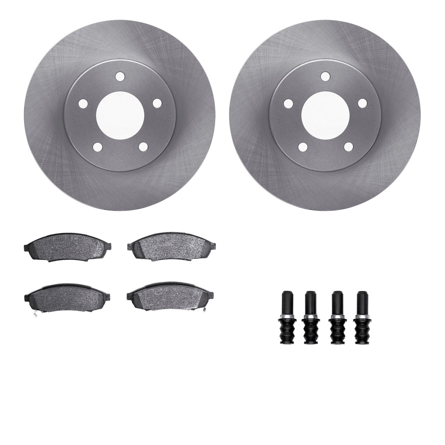 DYN 6512-45076 DFC Brake Rotor with 5000 Brake Pads and Hardware Kit