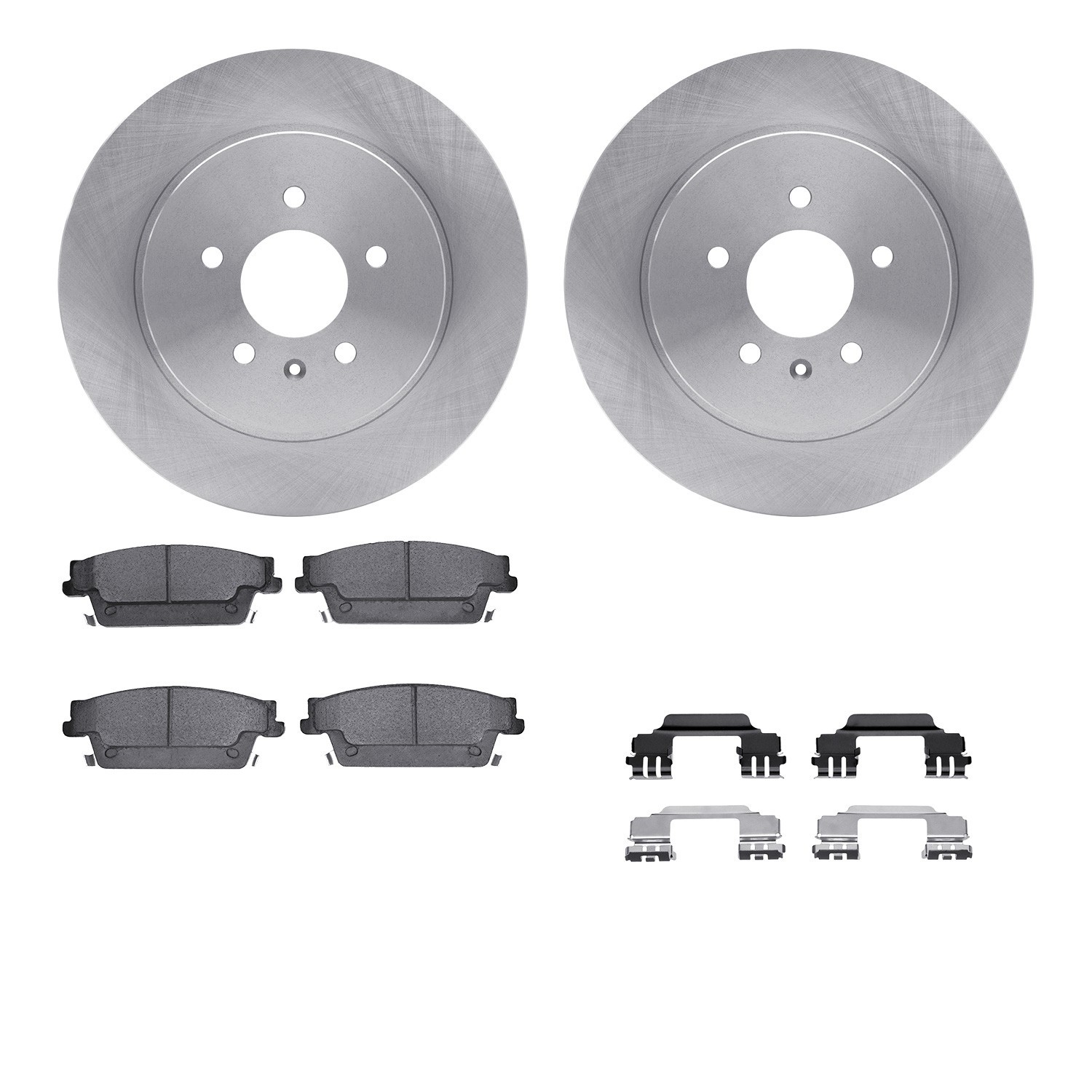 DYN 6512-46174 DFC Brake Rotor with 5000 Brake Pads and Hardware Kit