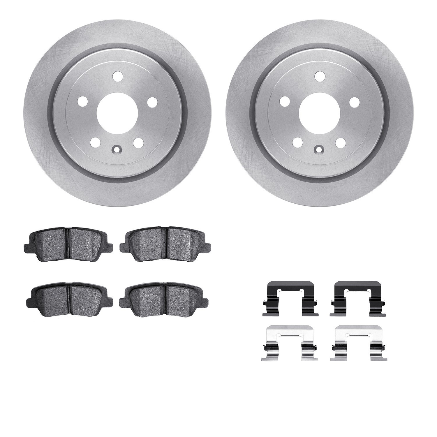 DYN 6512-46195 DFC Brake Rotor with 5000 Brake Pads and Hardware Kit