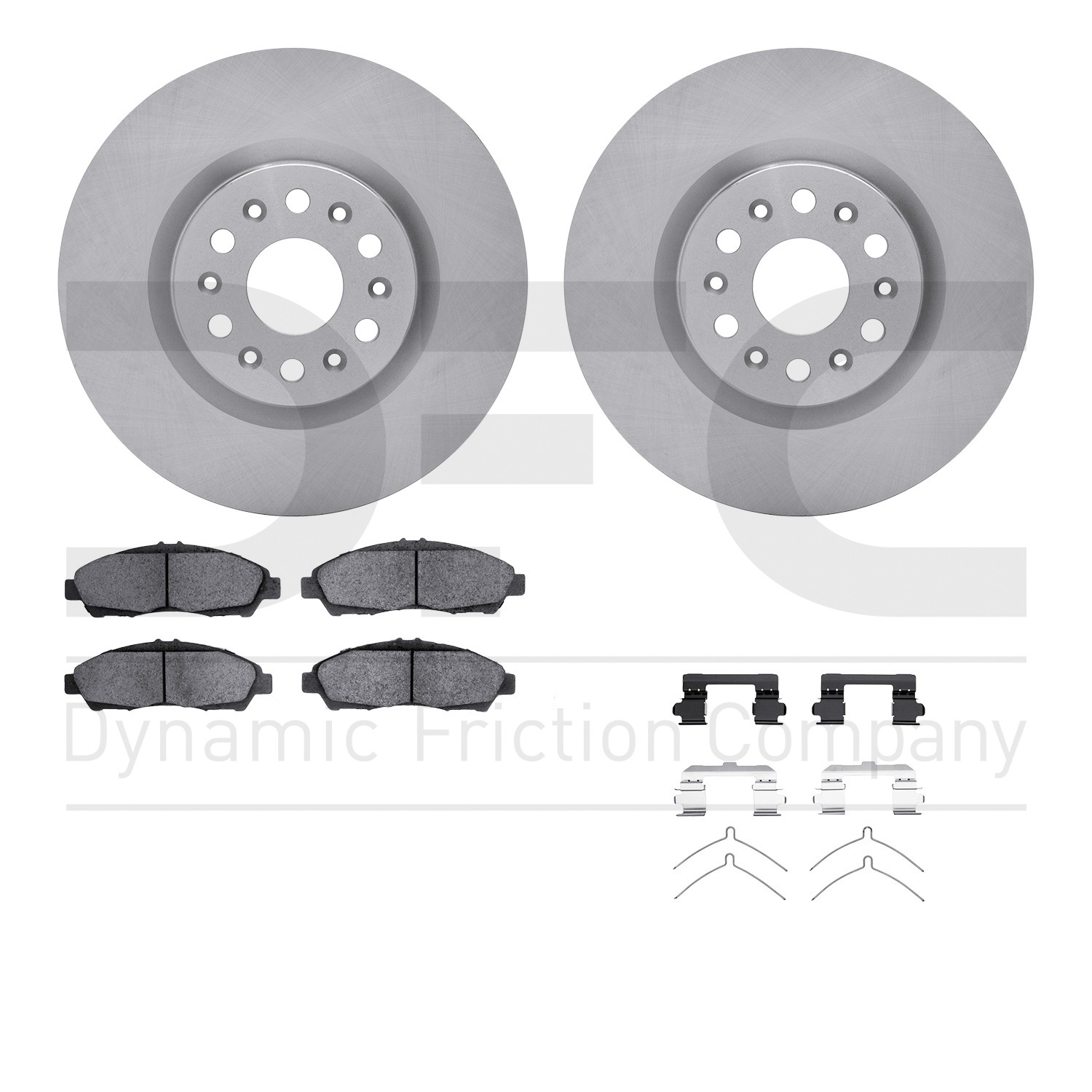 DYN 6512-46334 DFC Brake Rotor with 5000 Brake Pads and Hardware Kit