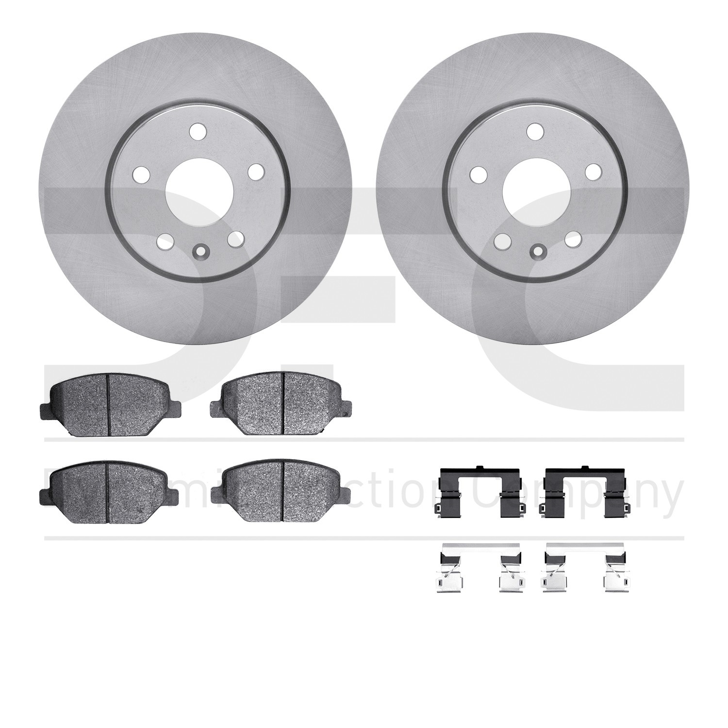 DYN 6512-46383 DFC Brake Rotor with 5000 Brake Pads and Hardware Kit