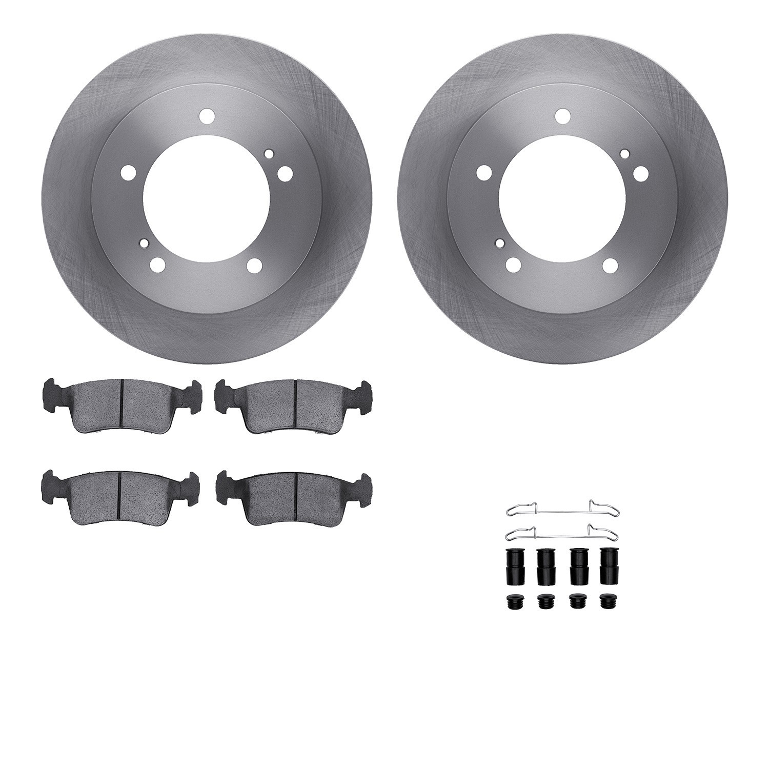 DYN 6512-47165 DFC Brake Rotor with 5000 Brake Pads and Hardware Kit