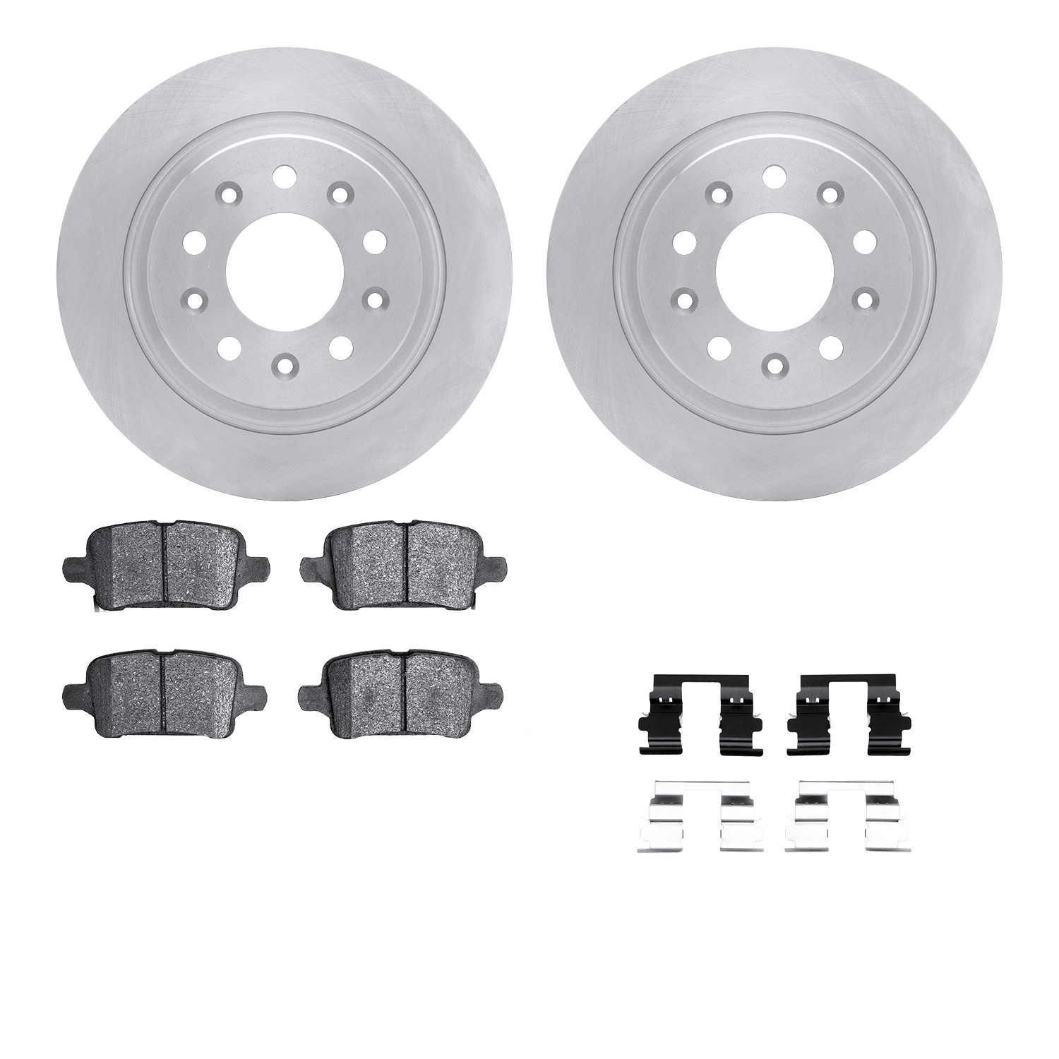 DYN 6512-47328 DFC Brake Rotor with 5000 Brake Pads and Hardware Kit