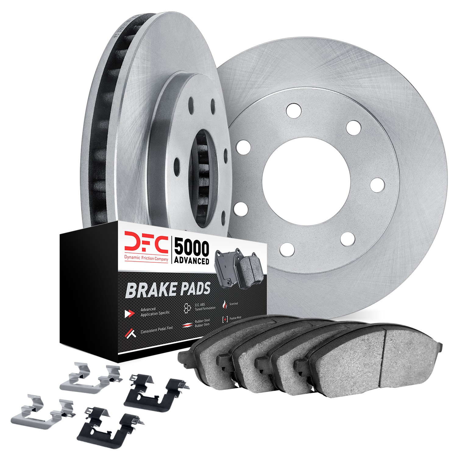 DYN 6512-54167 DFC Brake Rotor with 5000 Brake Pads and Hardware Kit
