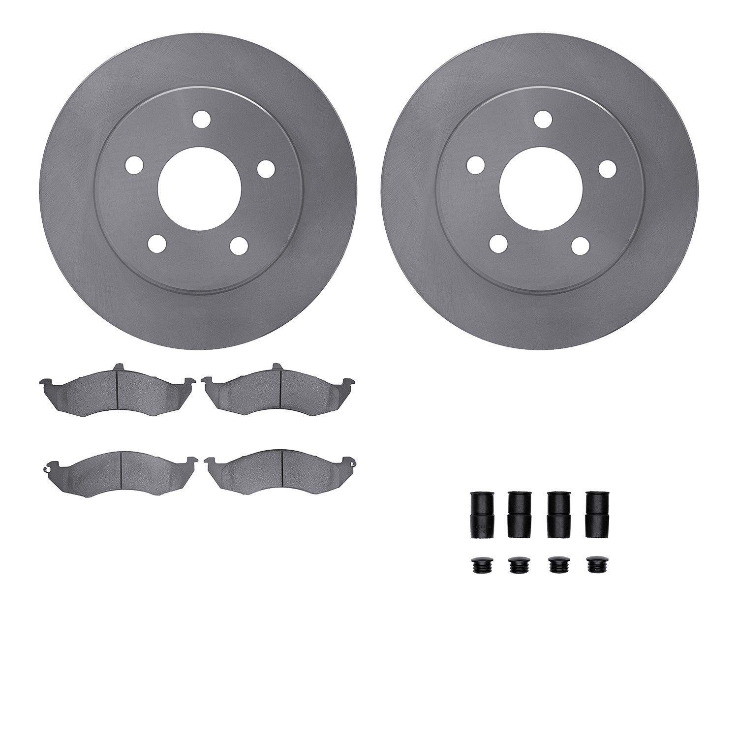 DYN 6512-55156 DFC Brake Rotor with 5000 Brake Pads and Hardware Kit