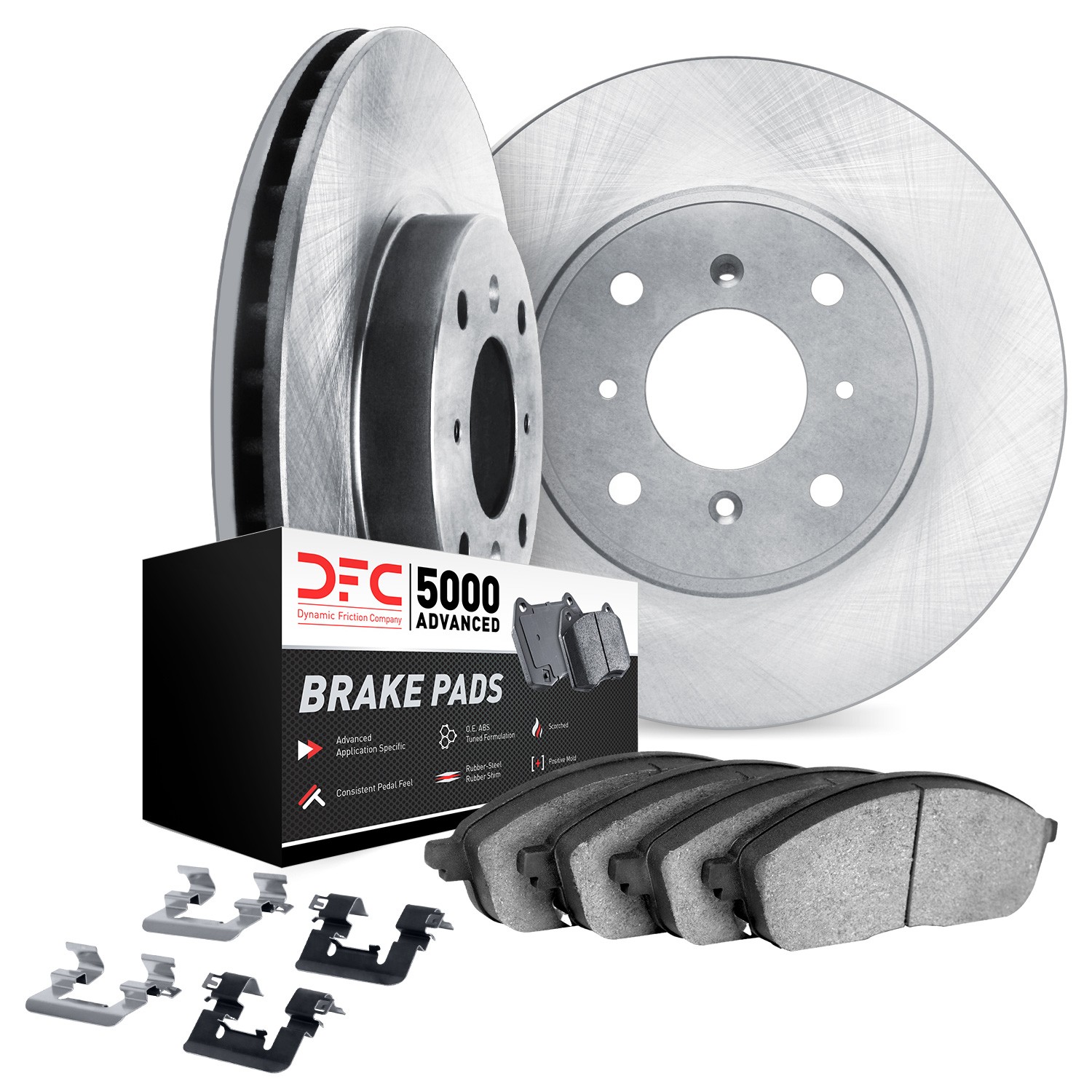 DYN 6512-56072 DFC Brake Rotor with 5000 Brake Pads and Hardware Kit