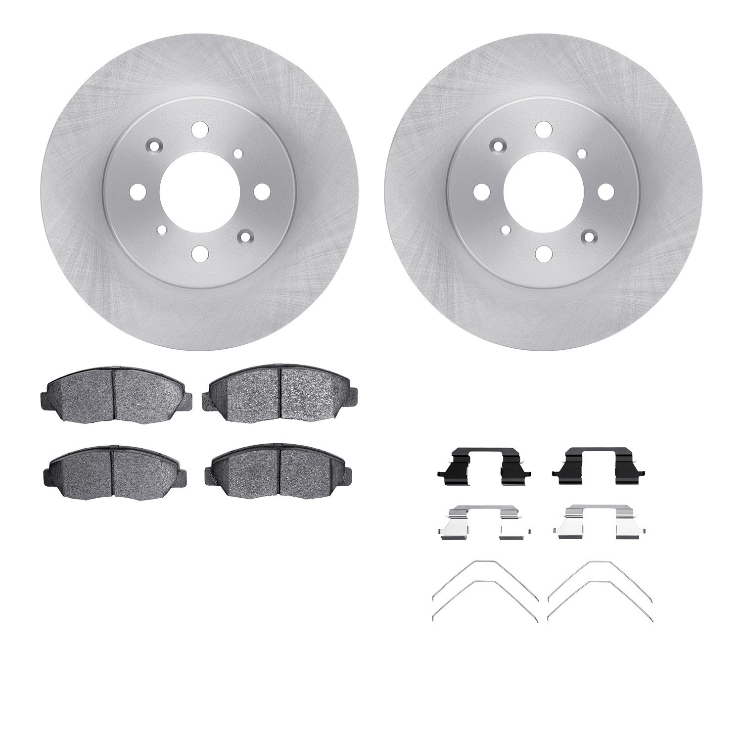 DYN-6512-59198 DFC Brake Rotor with 5000 Brake Pads and Hardware Kit