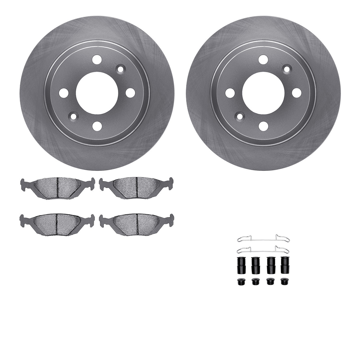 DYN 6512-65046 DFC Brake Rotor with 5000 Brake Pads and Hardware Kit