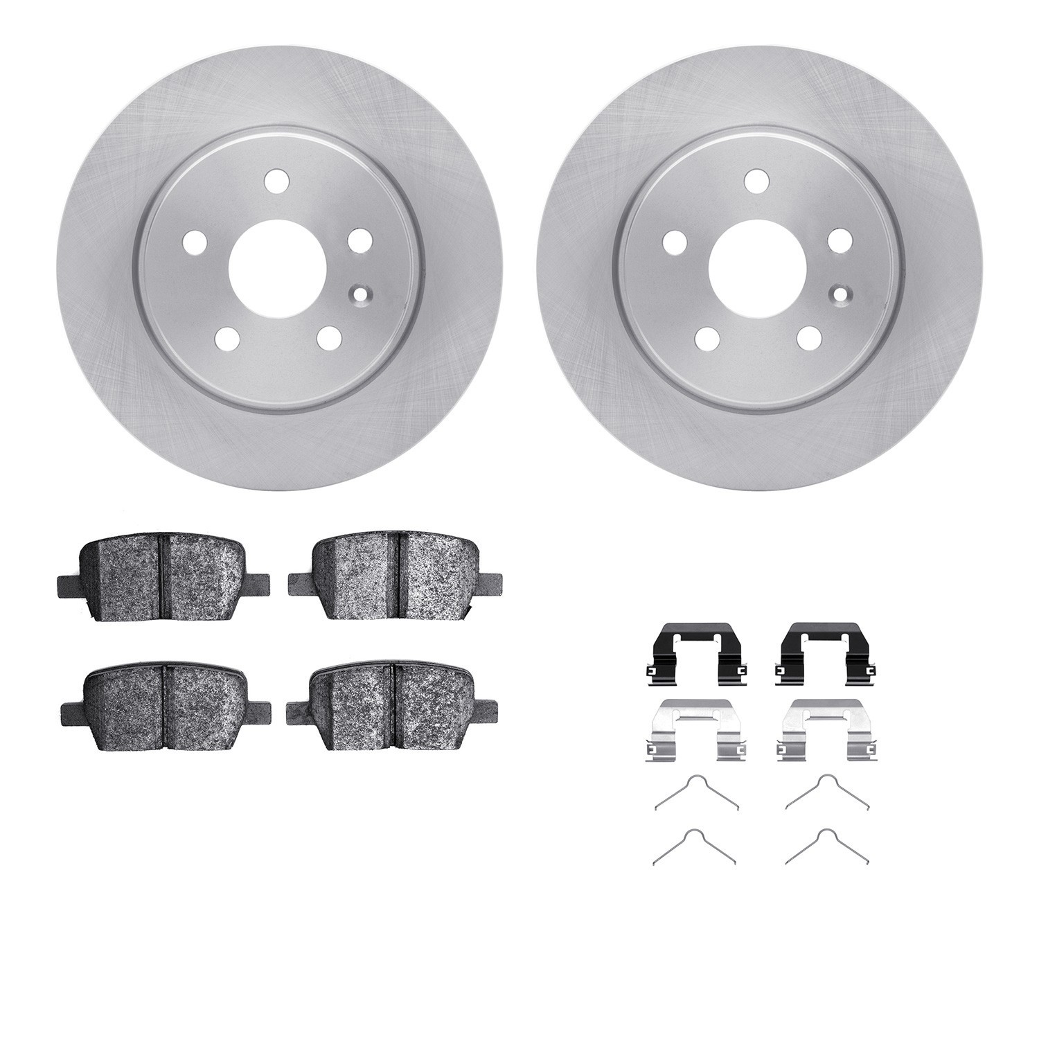 DYN 6512-65122 DFC Brake Rotor with 5000 Brake Pads and Hardware Kit