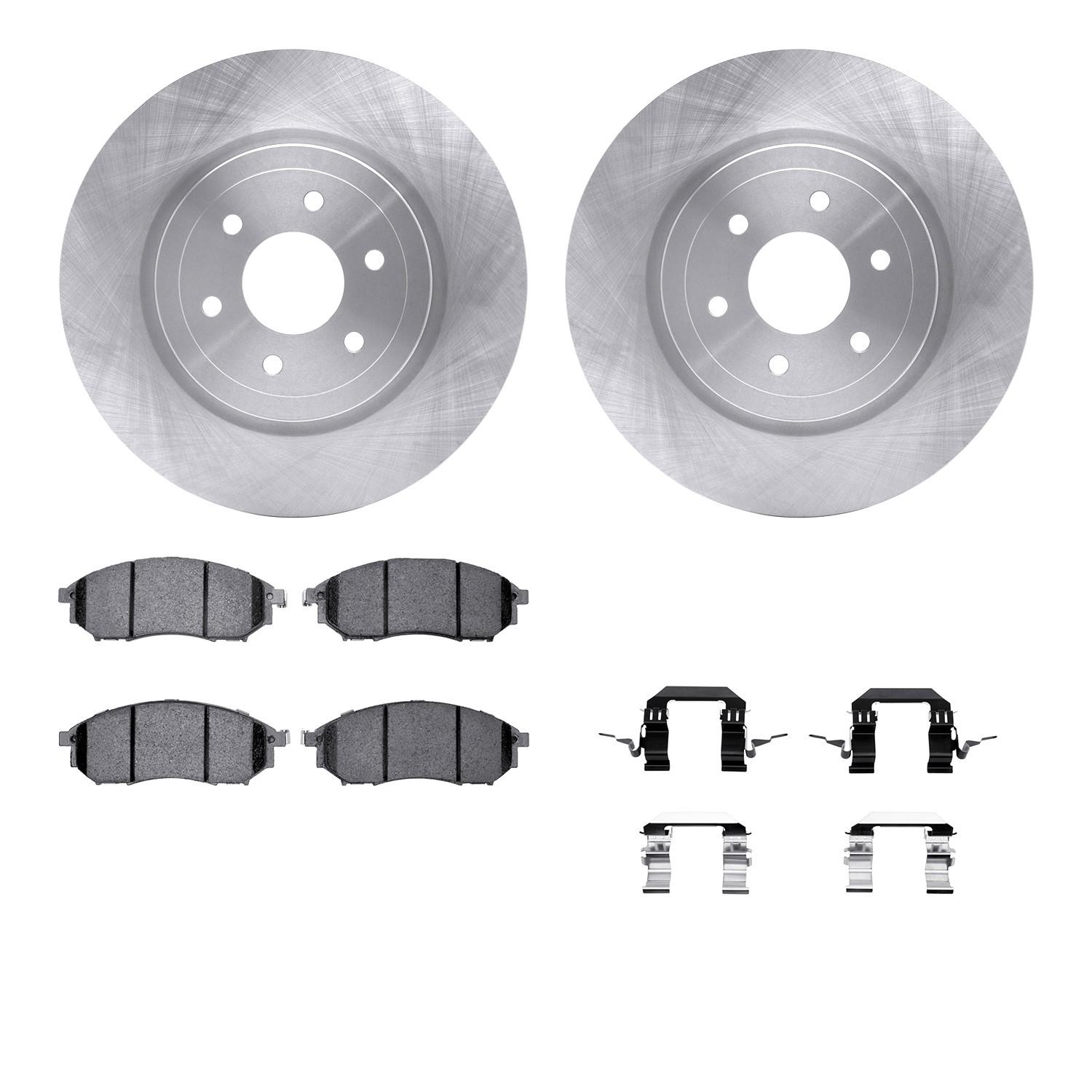 DYN 6512-67498 DFC Brake Rotor with 5000 Brake Pads and Hardware Kit