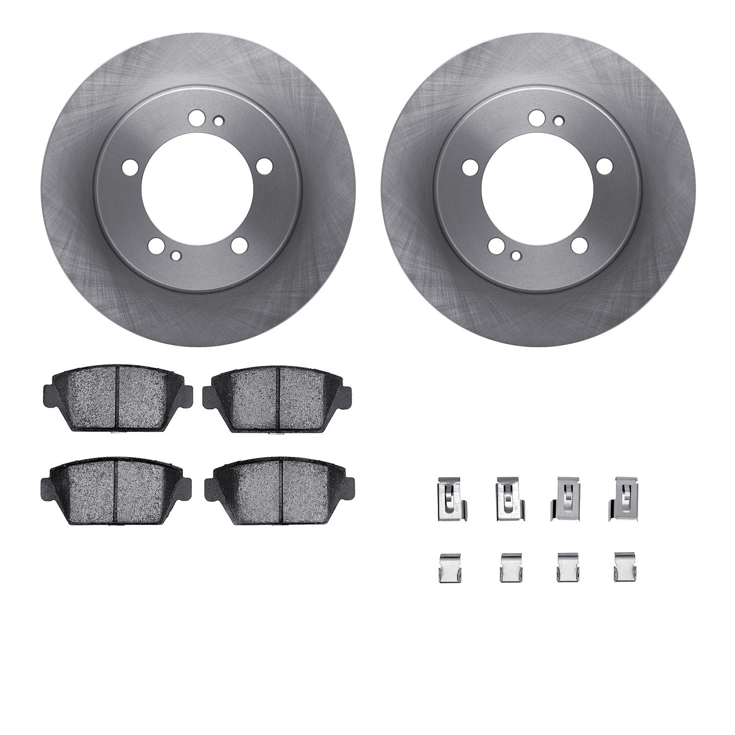 DYN 6512-72104 DFC Brake Rotor with 5000 Brake Pads and Hardware Kit