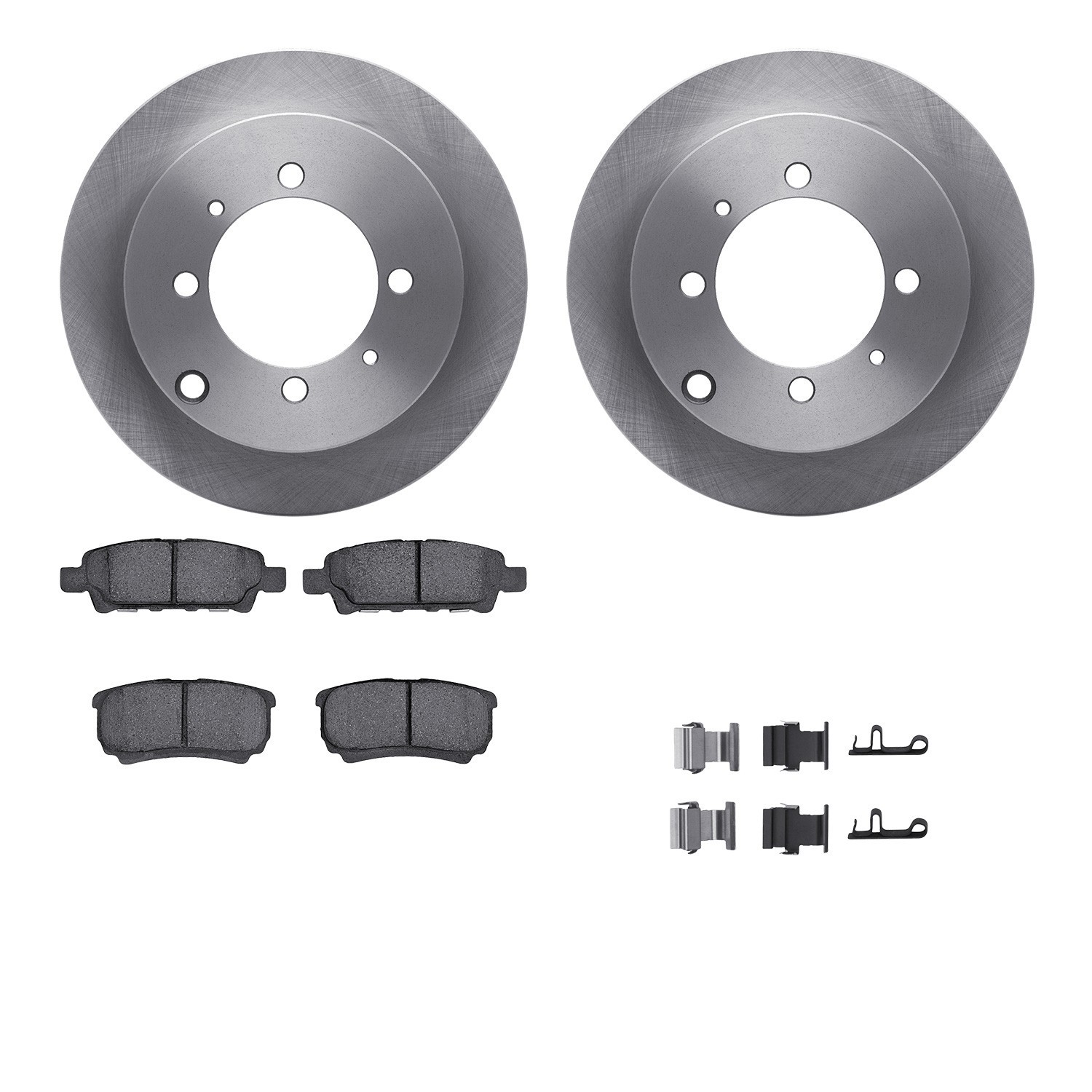 DYN 6512-72132 DFC Brake Rotor with 5000 Brake Pads and Hardware Kit