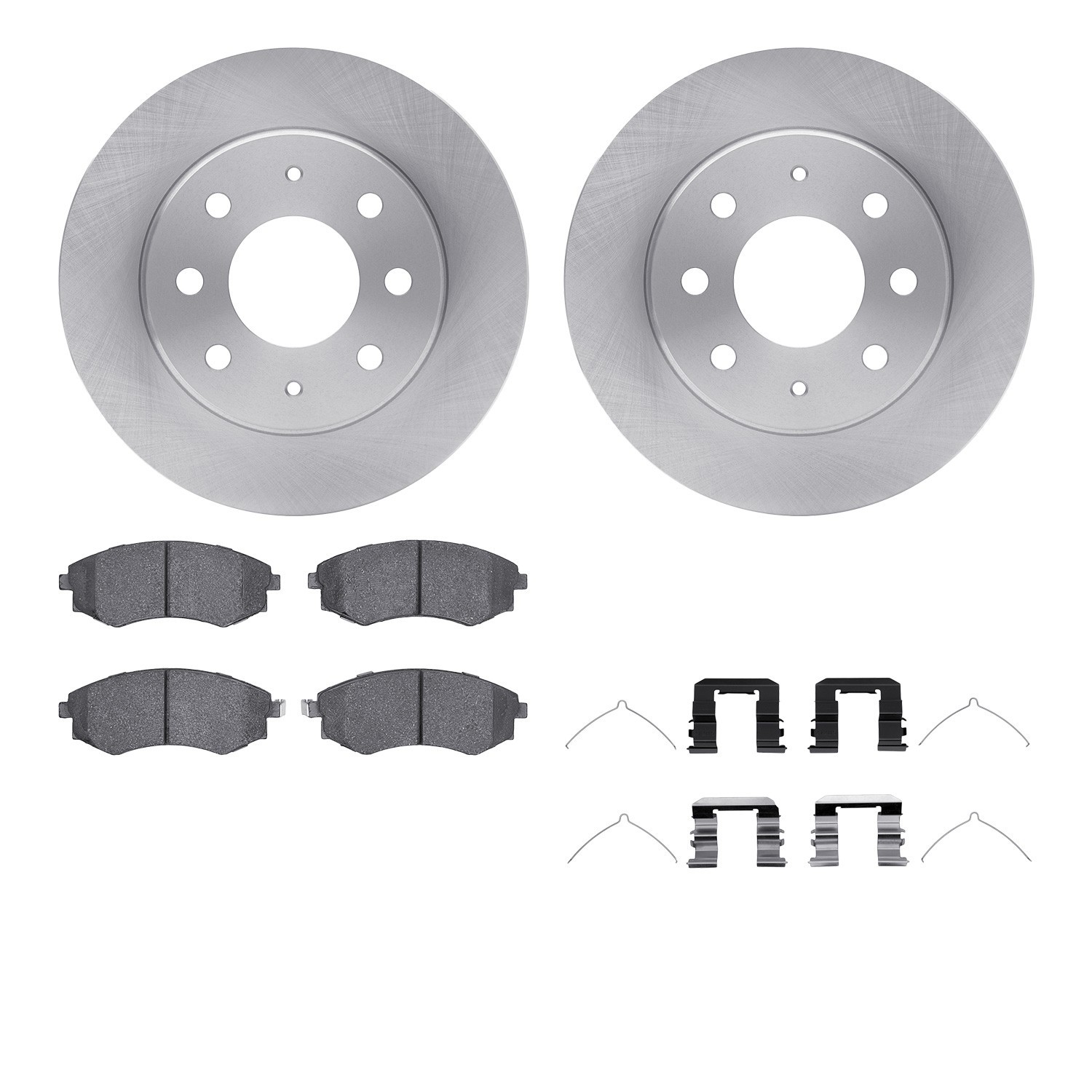 DYN 6512-72143 DFC Brake Rotor with 5000 Brake Pads and Hardware Kit