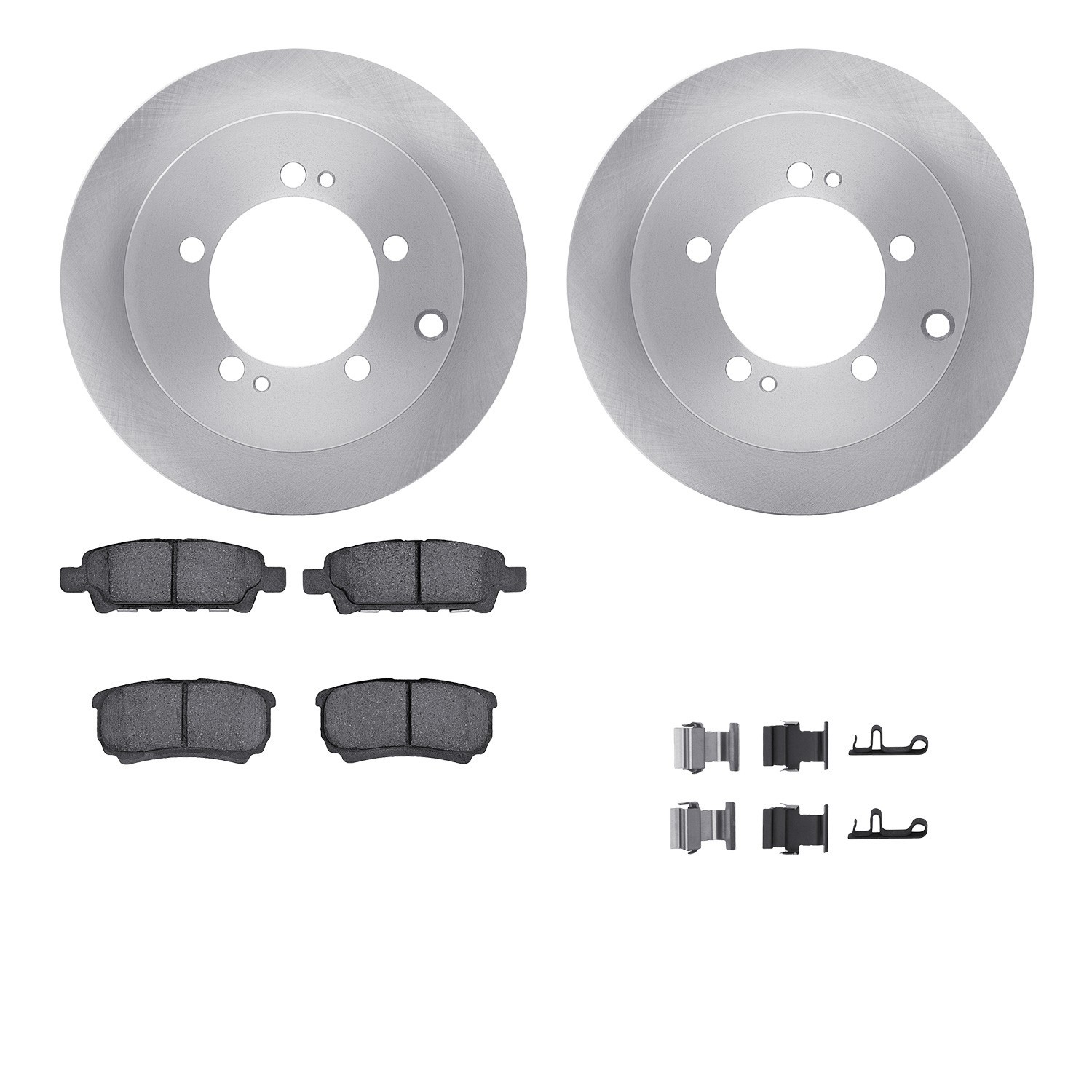 DYN 6512-72180 DFC Brake Rotor with 5000 Brake Pads and Hardware Kit