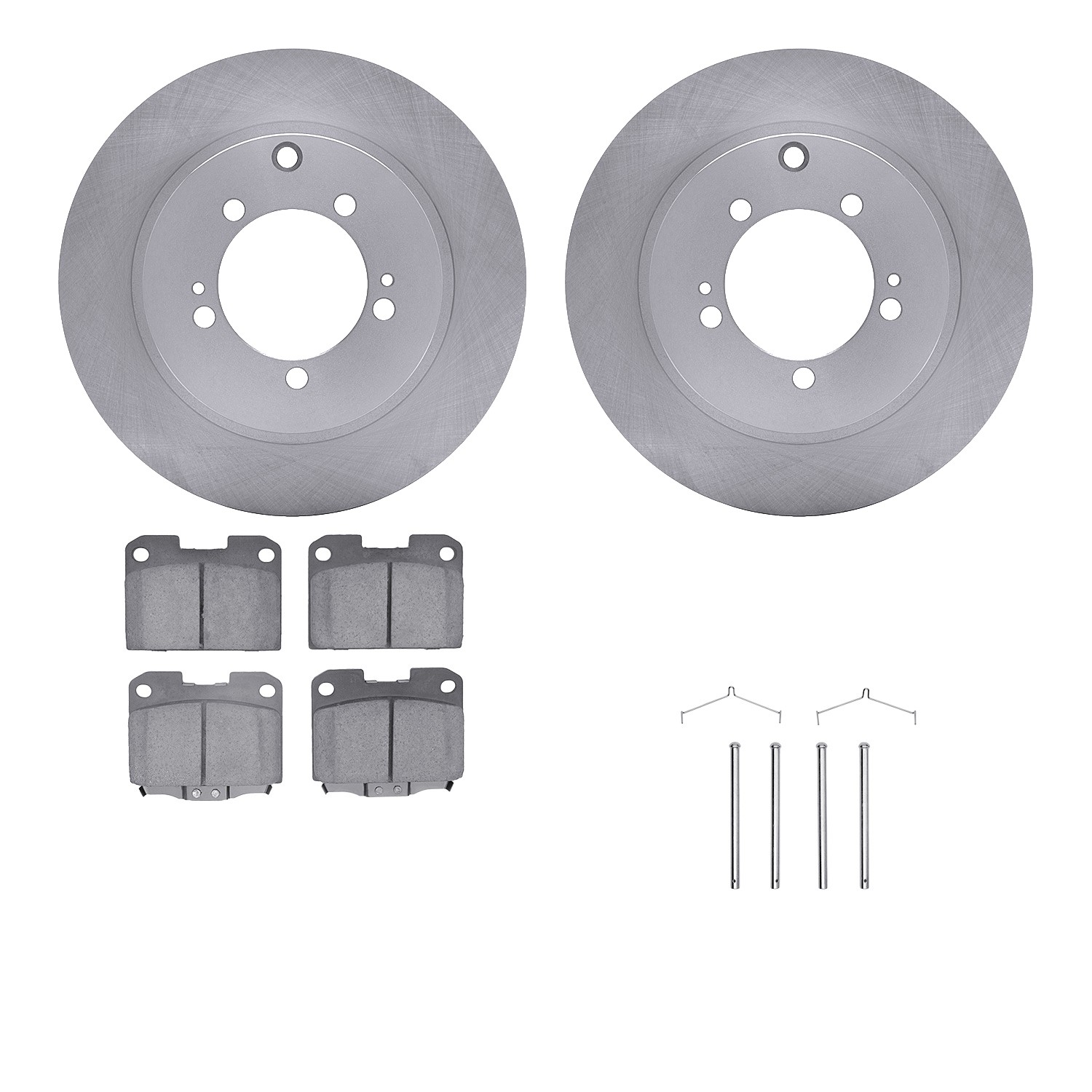 DYN 6512-72195 DFC Brake Rotor with 5000 Brake Pads and Hardware Kit