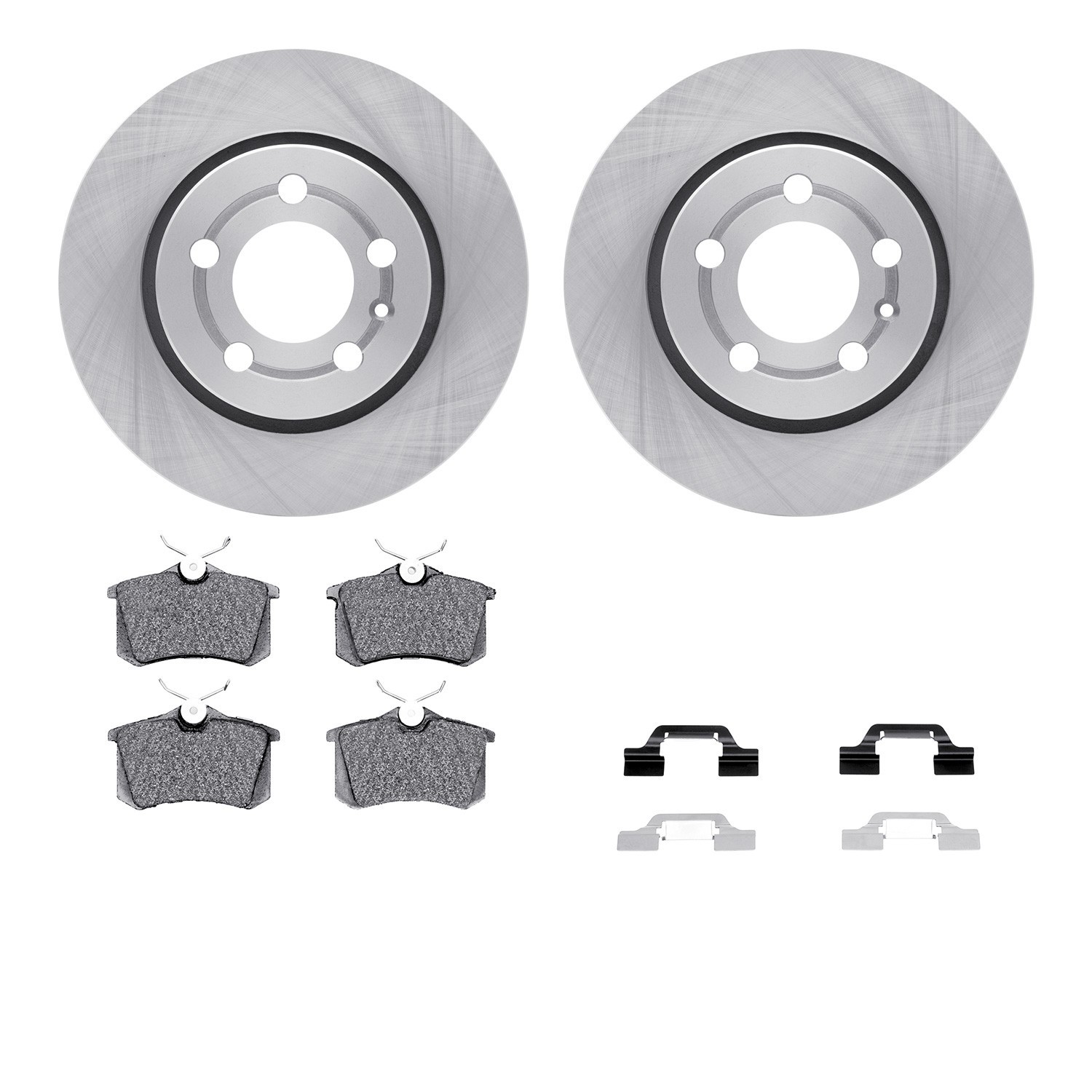 DYN 6512-74293 DFC Brake Rotor with 5000 Brake Pads and Hardware Kit