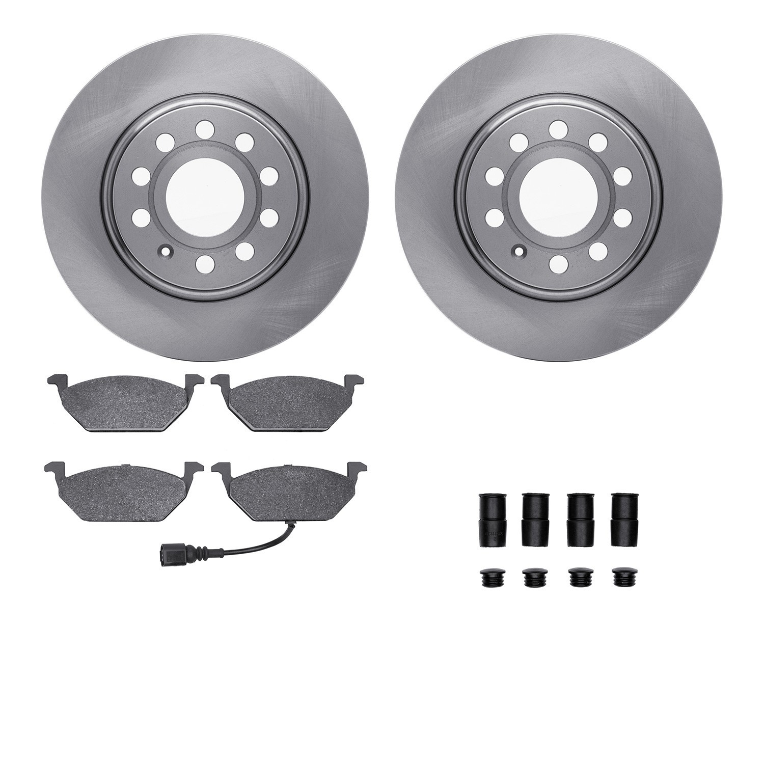 DYN-6512-74368 DFC Brake Rotor with 5000 Brake Pads and Hardware Kit