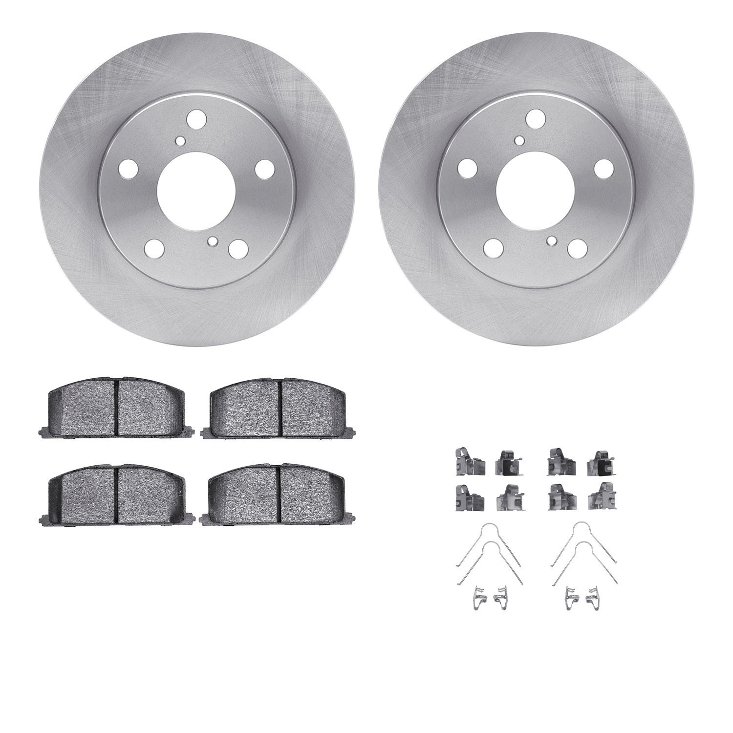 DYN 6512-76154 DFC Brake Rotor with 5000 Brake Pads and Hardware Kit