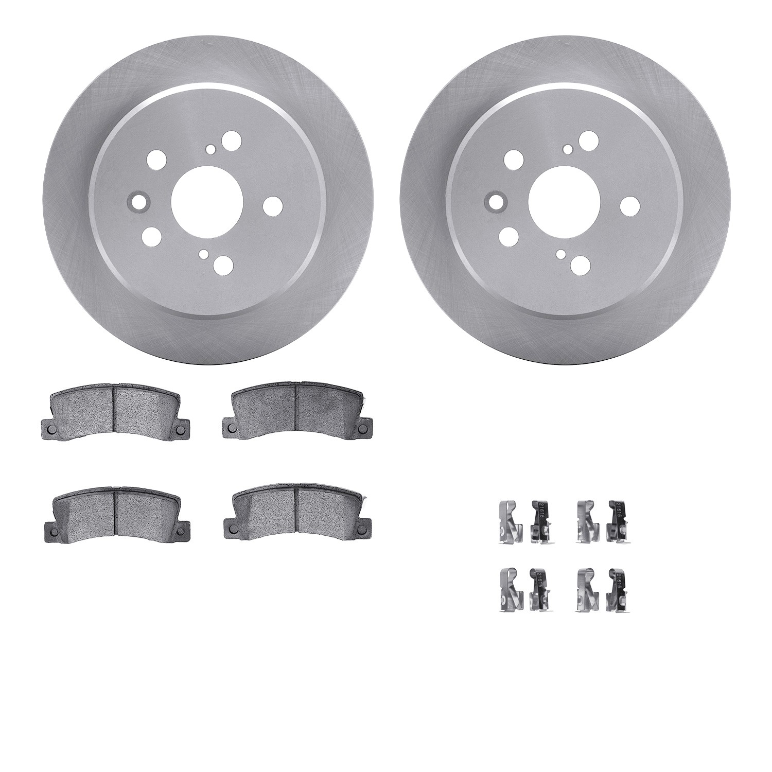 DYN 6512-76266 DFC Brake Rotor with 5000 Brake Pads and Hardware Kit