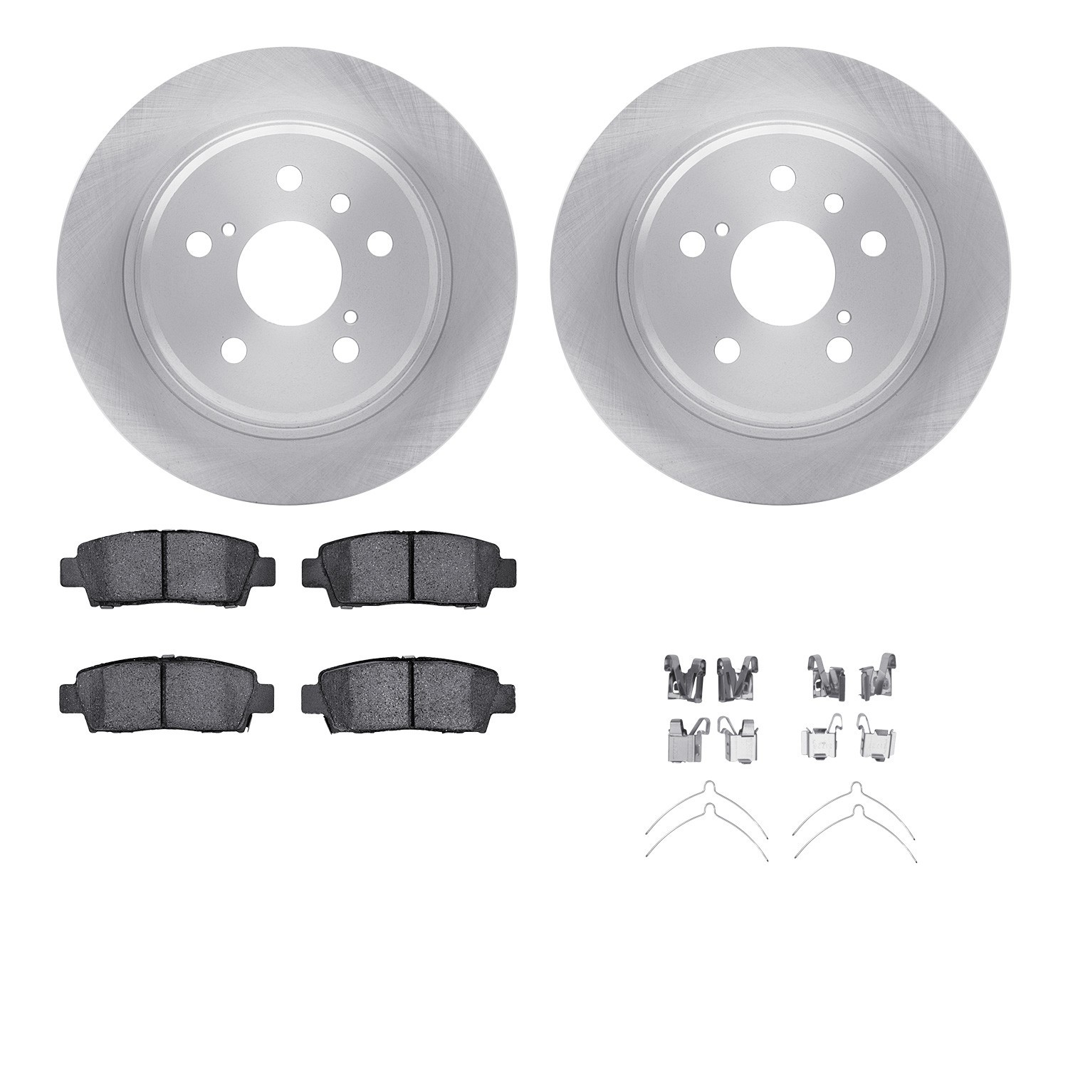 DYN 6512-76383 DFC Brake Rotor with 5000 Brake Pads and Hardware Kit