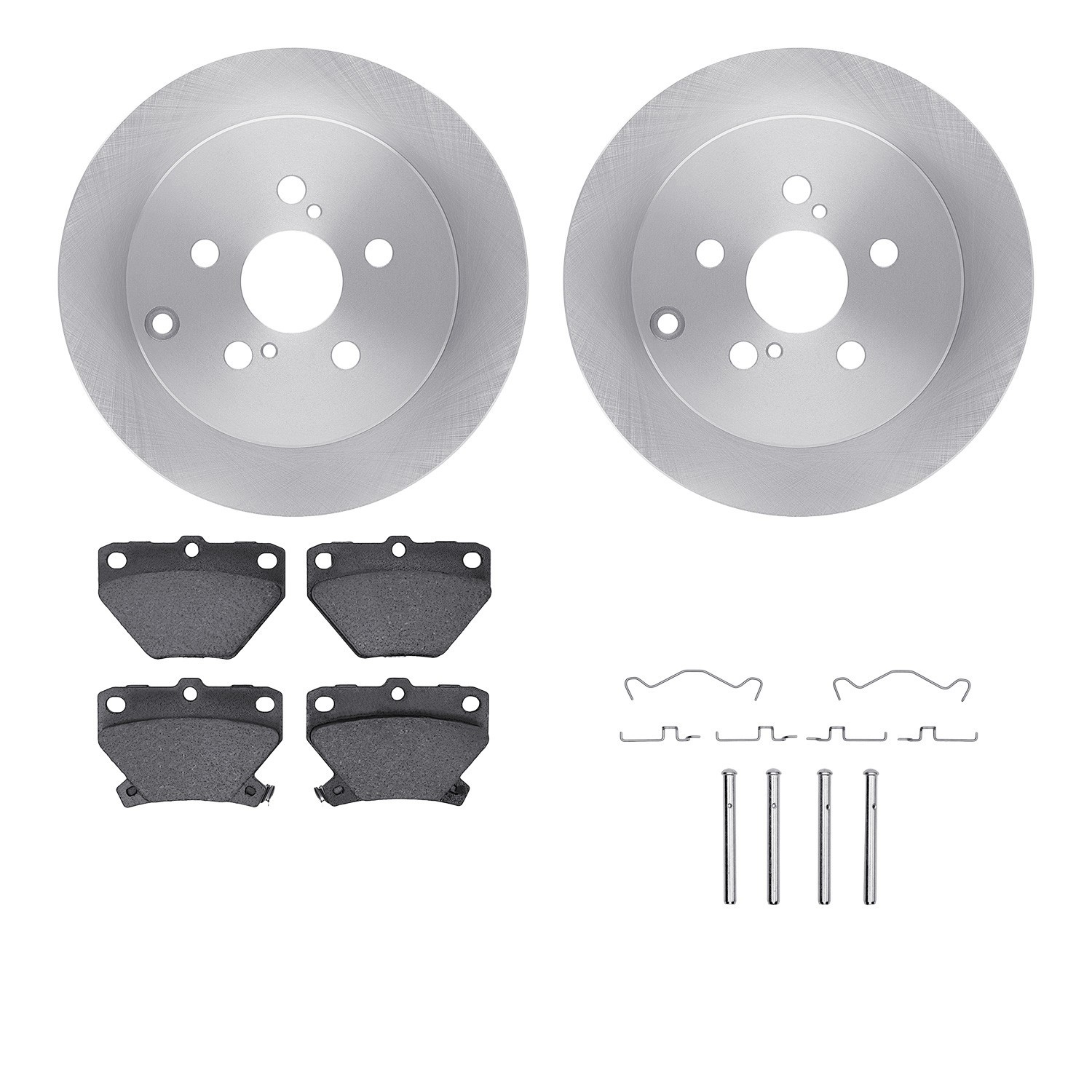 DYN 6512-76407 DFC Brake Rotor with 5000 Brake Pads and Hardware Kit
