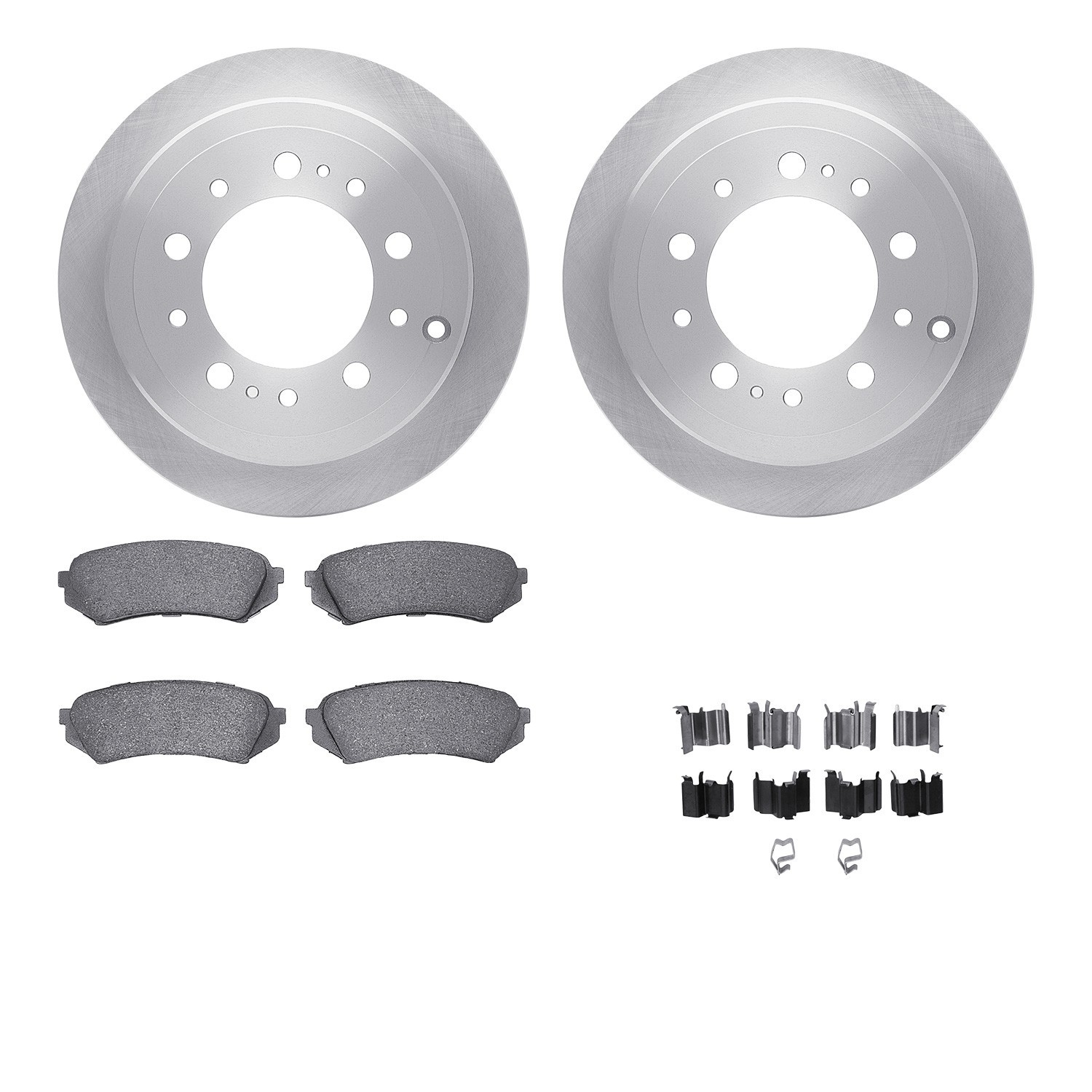 DYN 6512-76596 DFC Brake Rotor with 5000 Brake Pads and Hardware Kit
