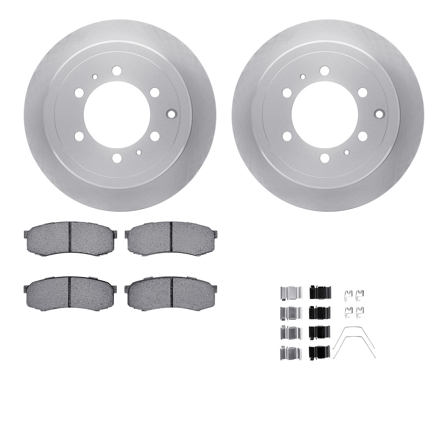 DYN 6512-76608 DFC Brake Rotor with 5000 Brake Pads and Hardware Kit