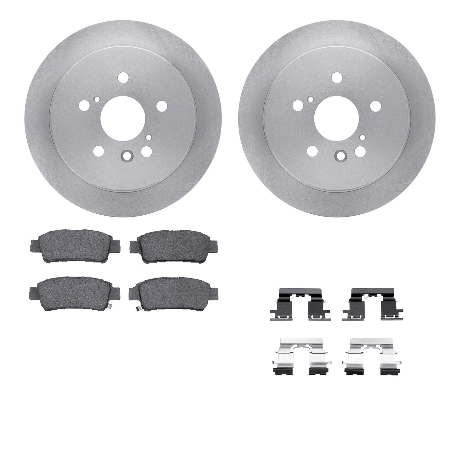 DYN-6512-76656 DFC Brake Rotor with 5000 Brake Pads and Hardware Kit