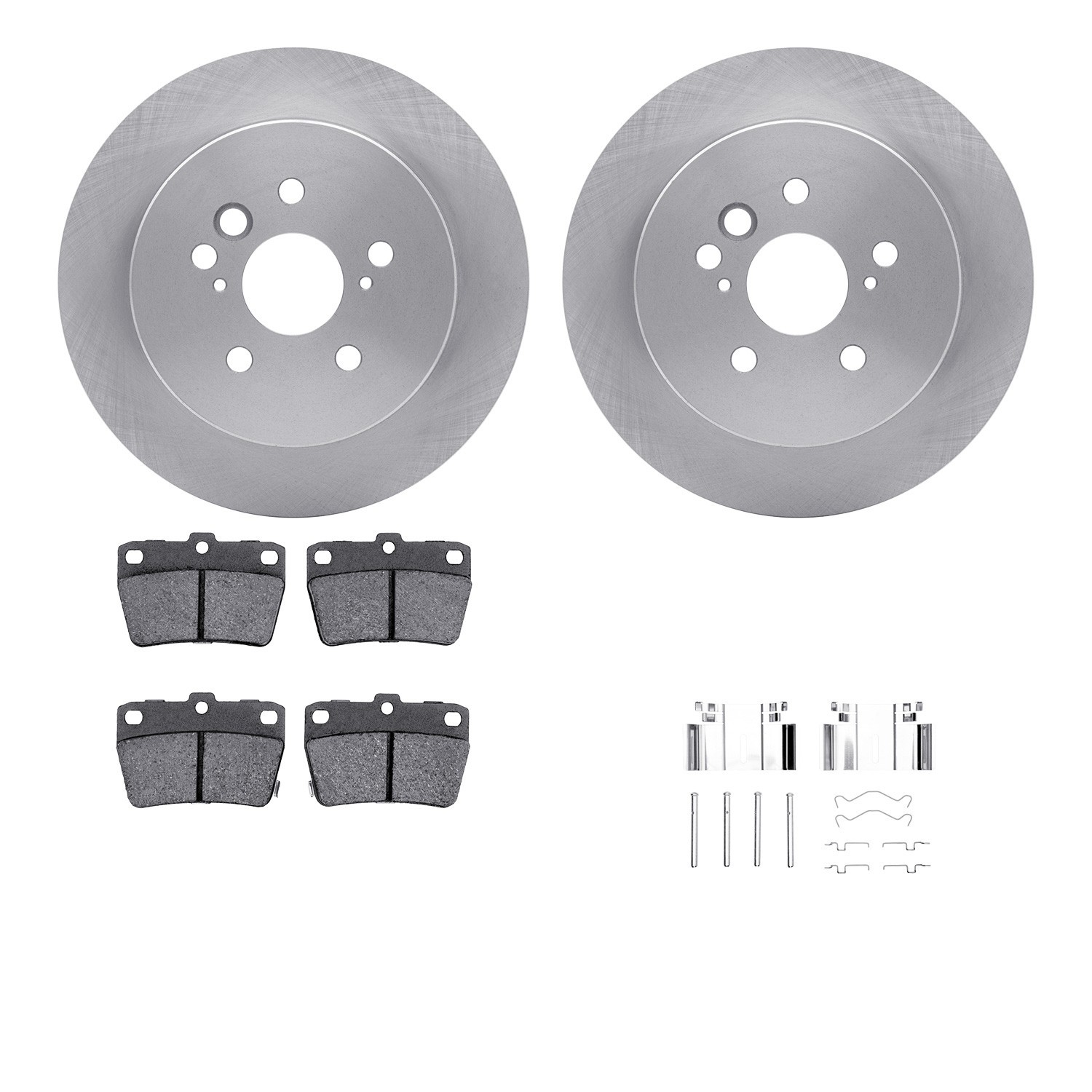 DYN 6512-76659 DFC Brake Rotor with 5000 Brake Pads and Hardware Kit