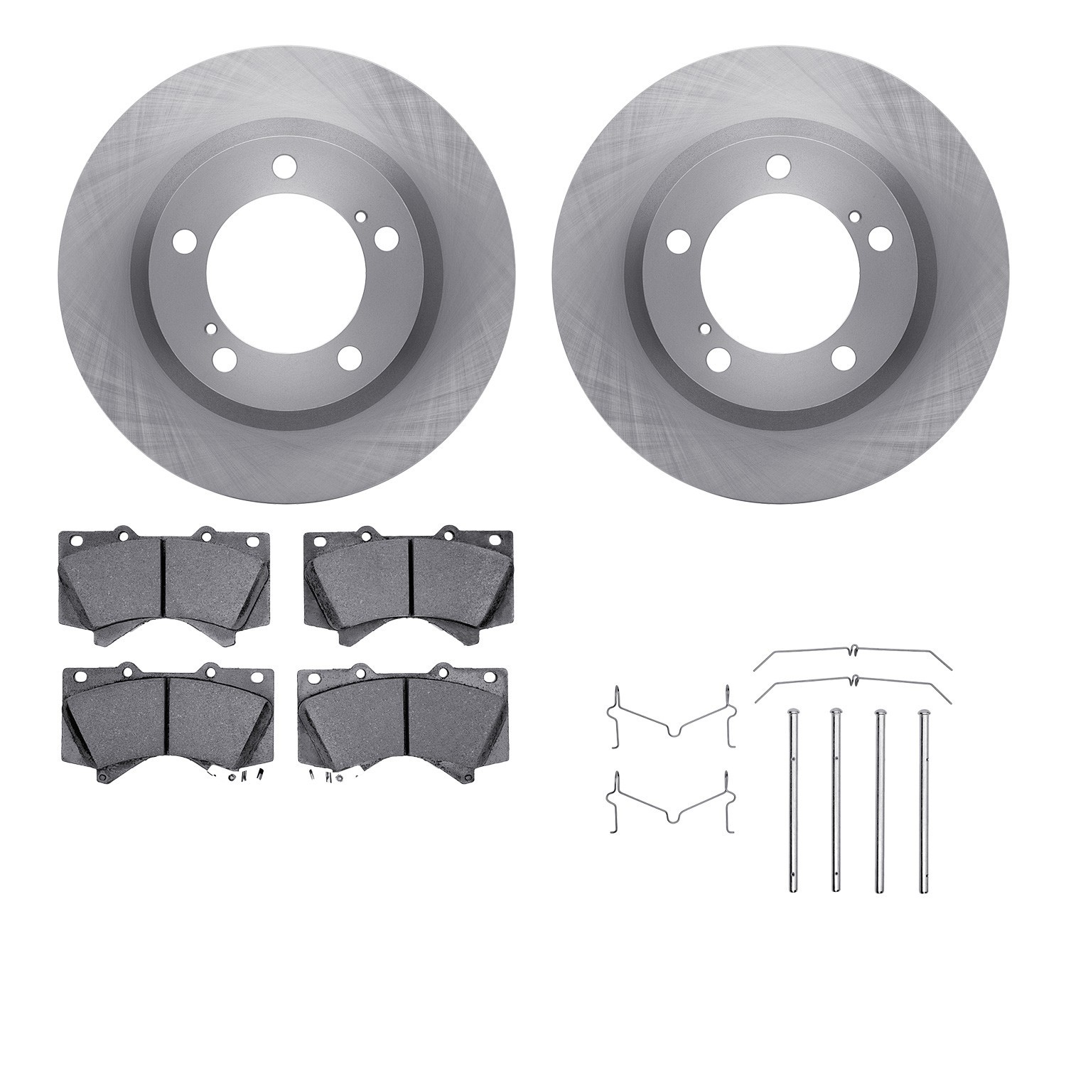 DYN 6512-76686 DFC Brake Rotor with 5000 Brake Pads and Hardware Kit