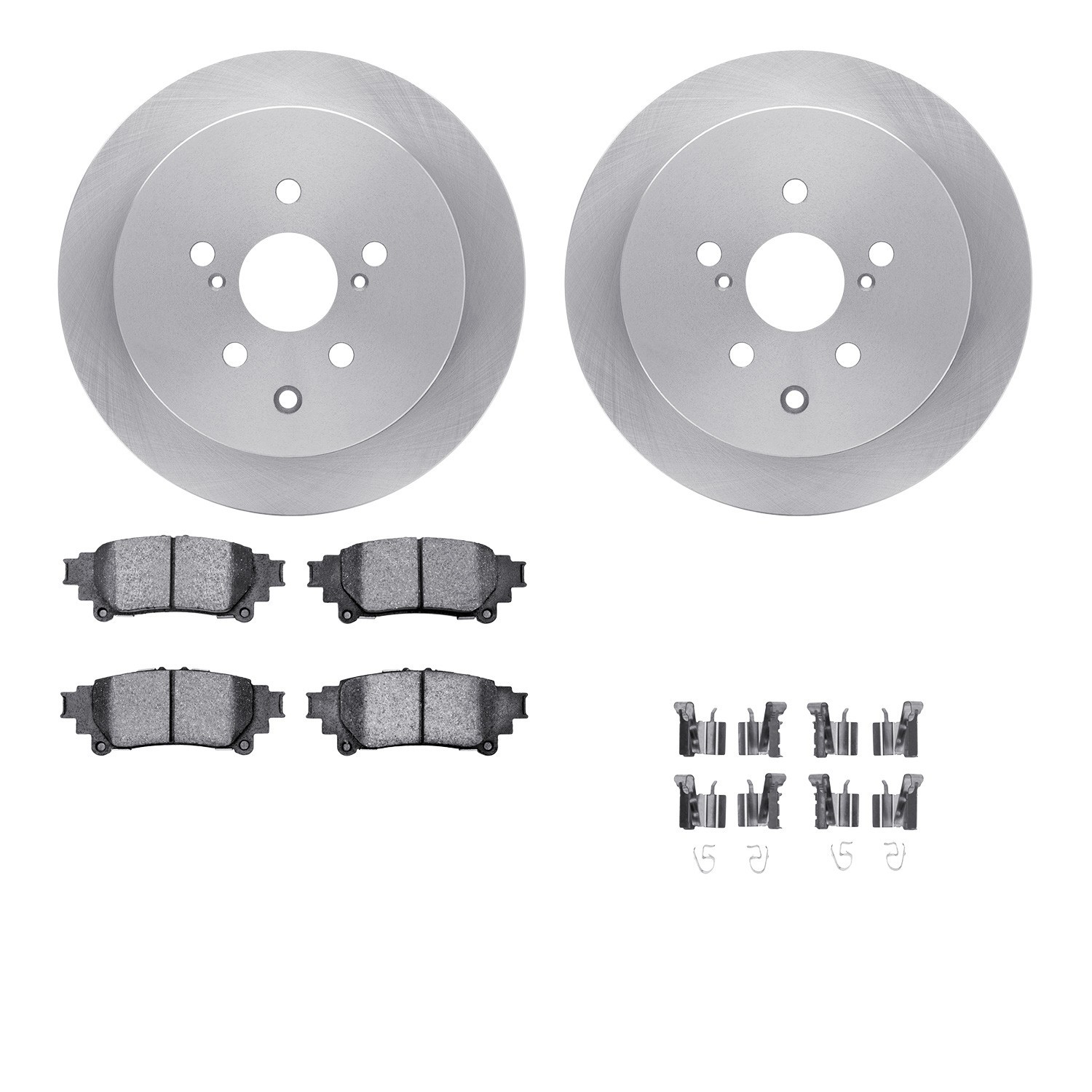 DYN-6512-76689 DFC Brake Rotor with 5000 Brake Pads and Hardware Kit