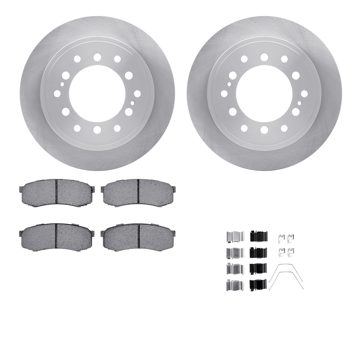 DYN-6512-76695 DFC Brake Rotor with 5000 Brake Pads and Hardware Kit