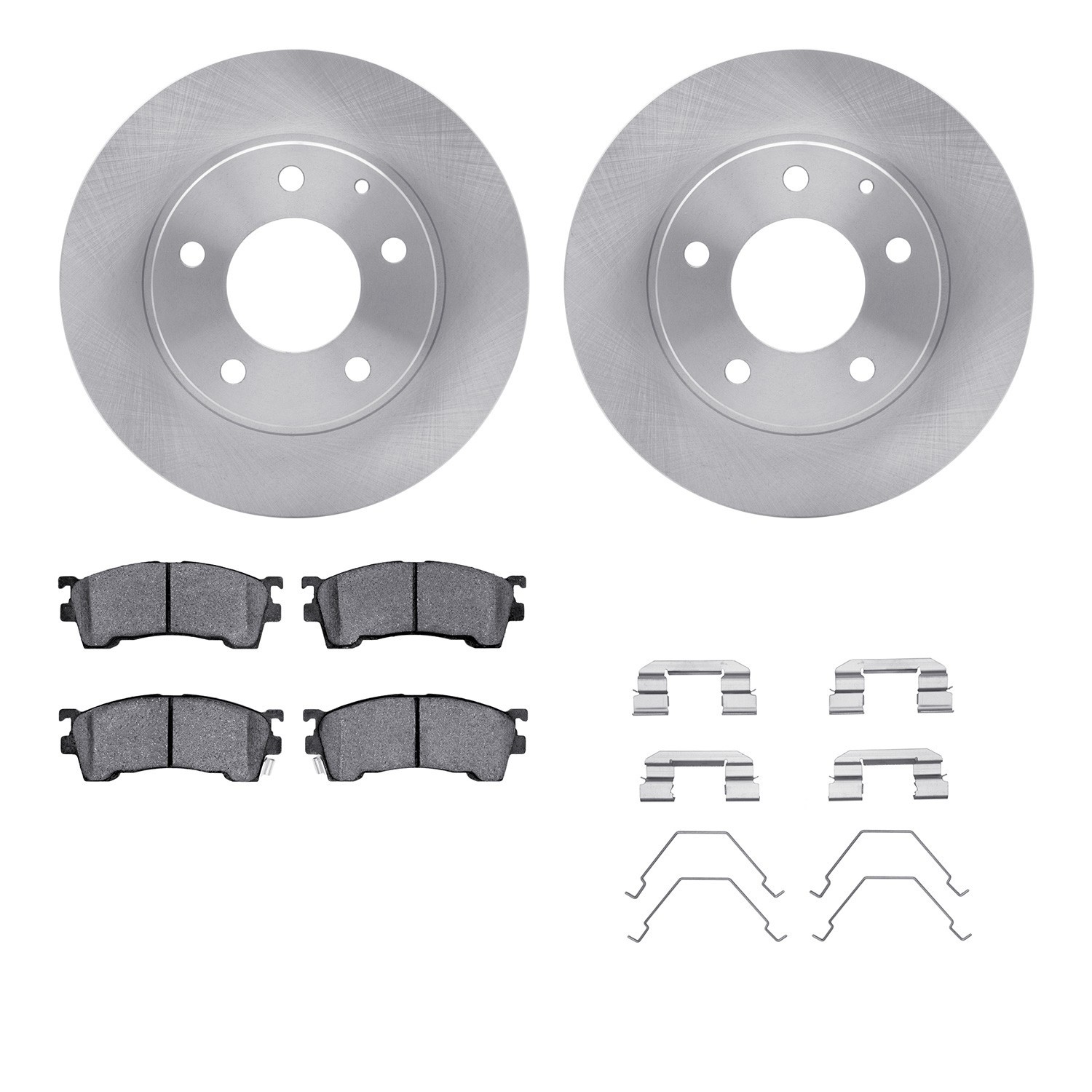 DYN 6512-80142 DFC Brake Rotor with 5000 Brake Pads and Hardware Kit