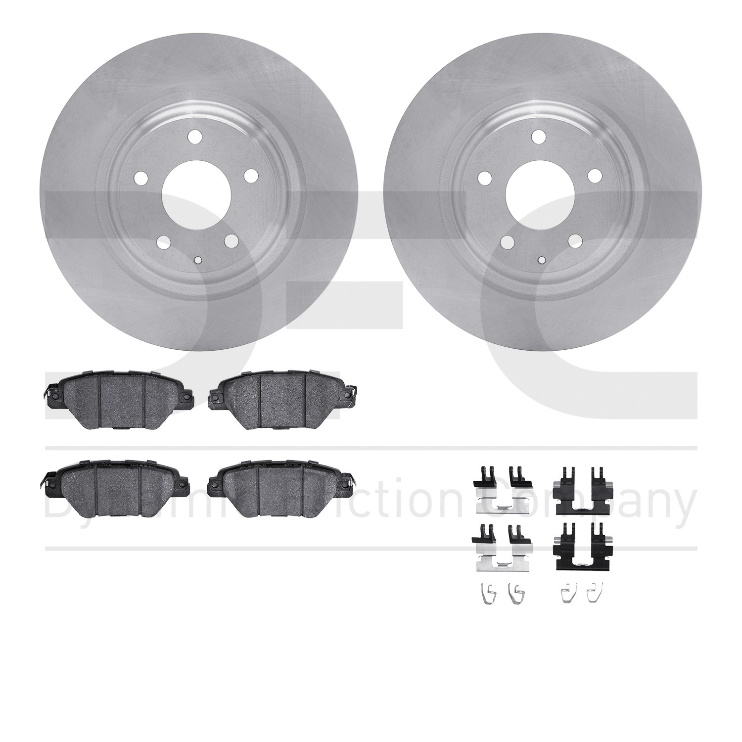 DYN 6512-80343 DFC Brake Rotor with 5000 Brake Pads and Hardware Kit