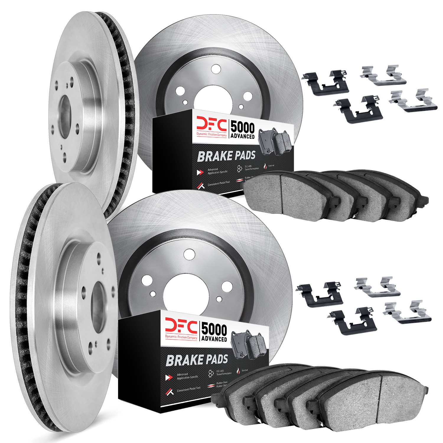 DYN 6514-03053 DFC Brake Rotor with 5000 Brake Pads and Hardware Kit